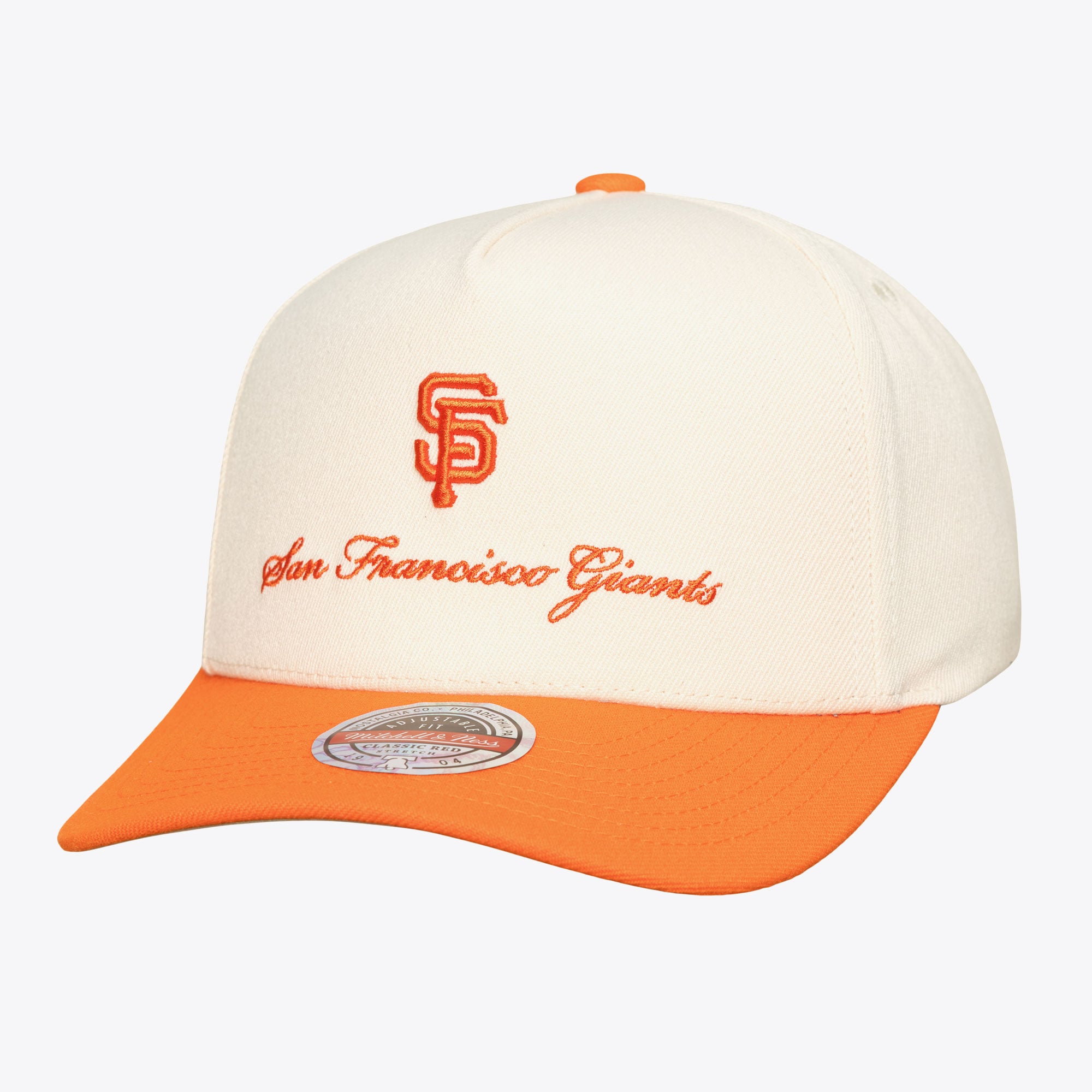 Casquette Mitchell & Ness crème/orange San Francisco Giants pour homme
