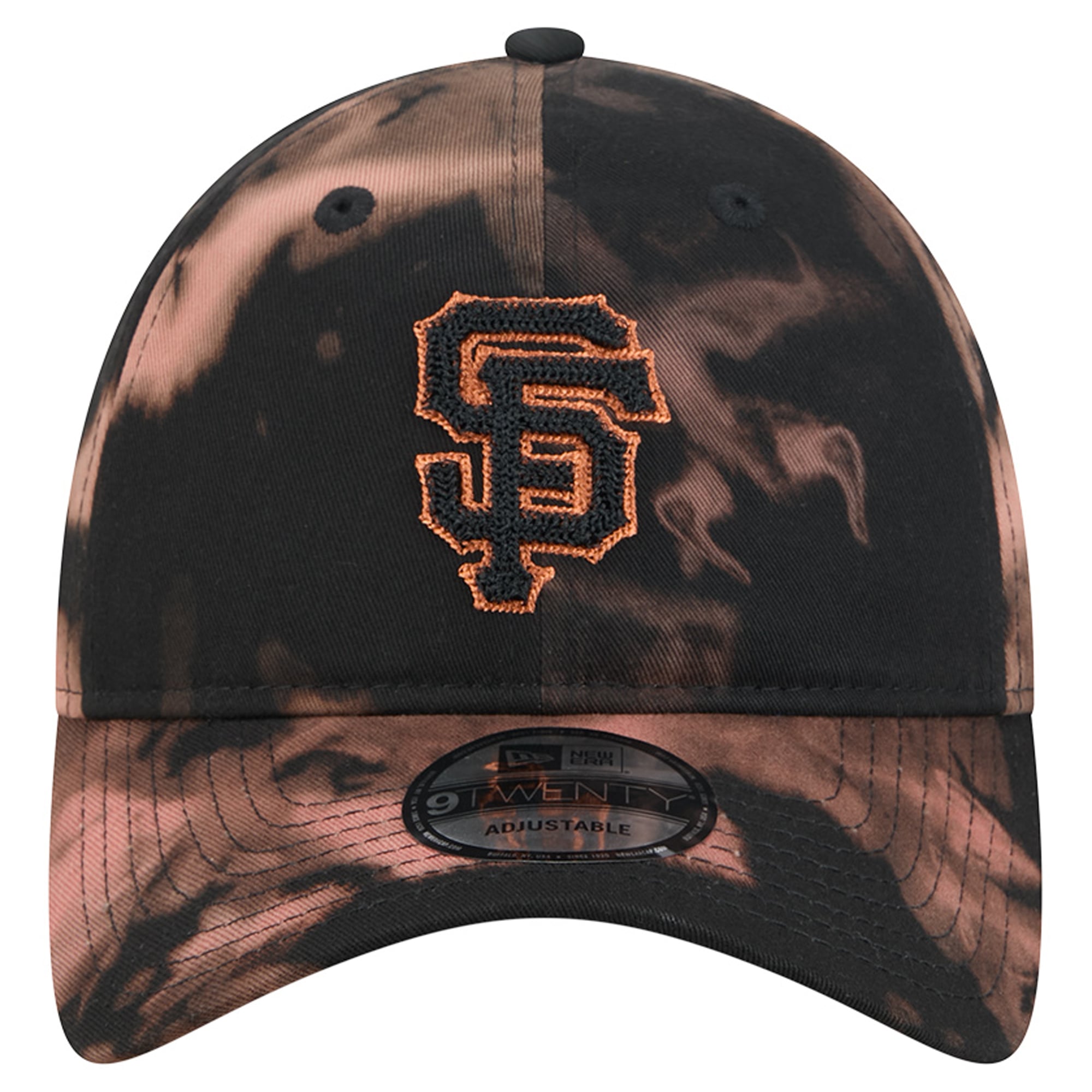 Men's New Era  Black San Francisco Giants Bleach Wash 9TWENTY Adjustable Hat