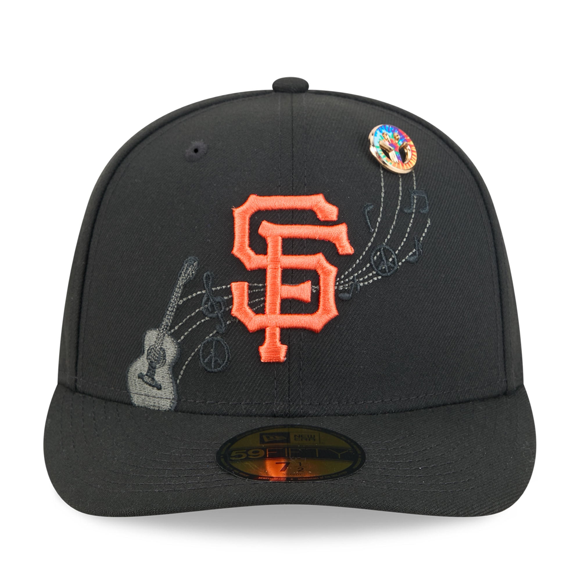 Casquette ajustée New Era noire pour homme, modèle 59FIFTY, pin San Francisco Giants City Icon.
