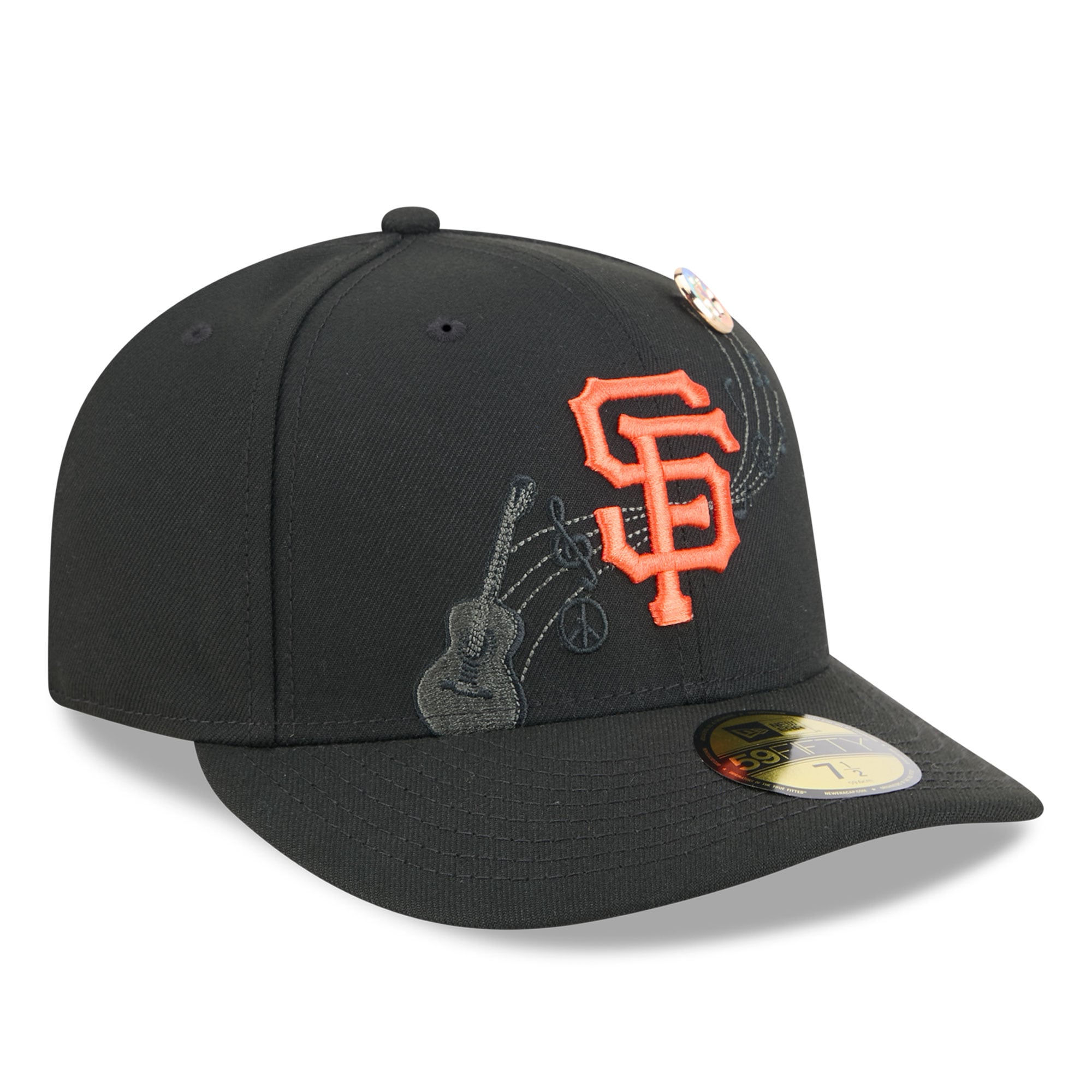 Casquette ajustée New Era noire pour homme, modèle 59FIFTY, pin San Francisco Giants City Icon.