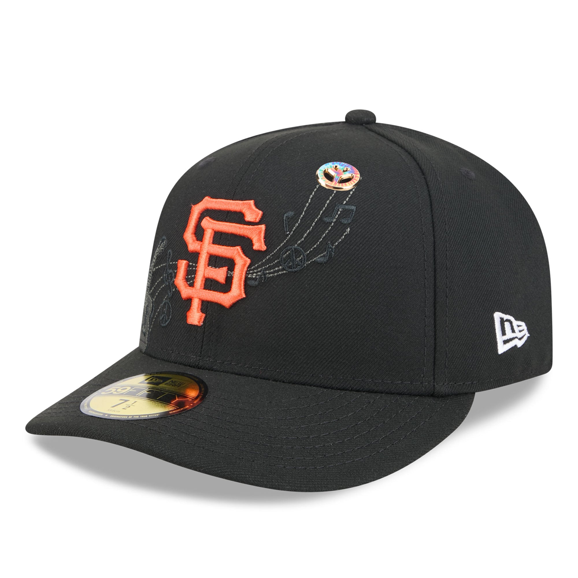 Casquette ajustée New Era noire pour homme, modèle 59FIFTY, pin San Francisco Giants City Icon.