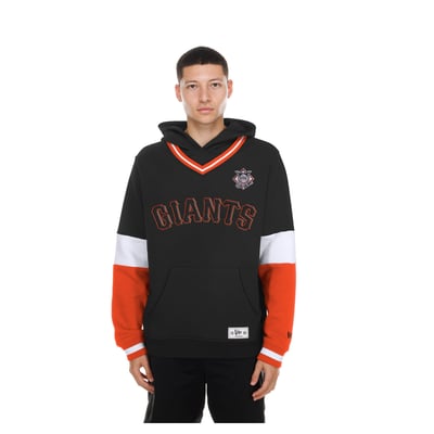 San Francisco Giants New Era Color Blocked V-Neck Hoodie - Black