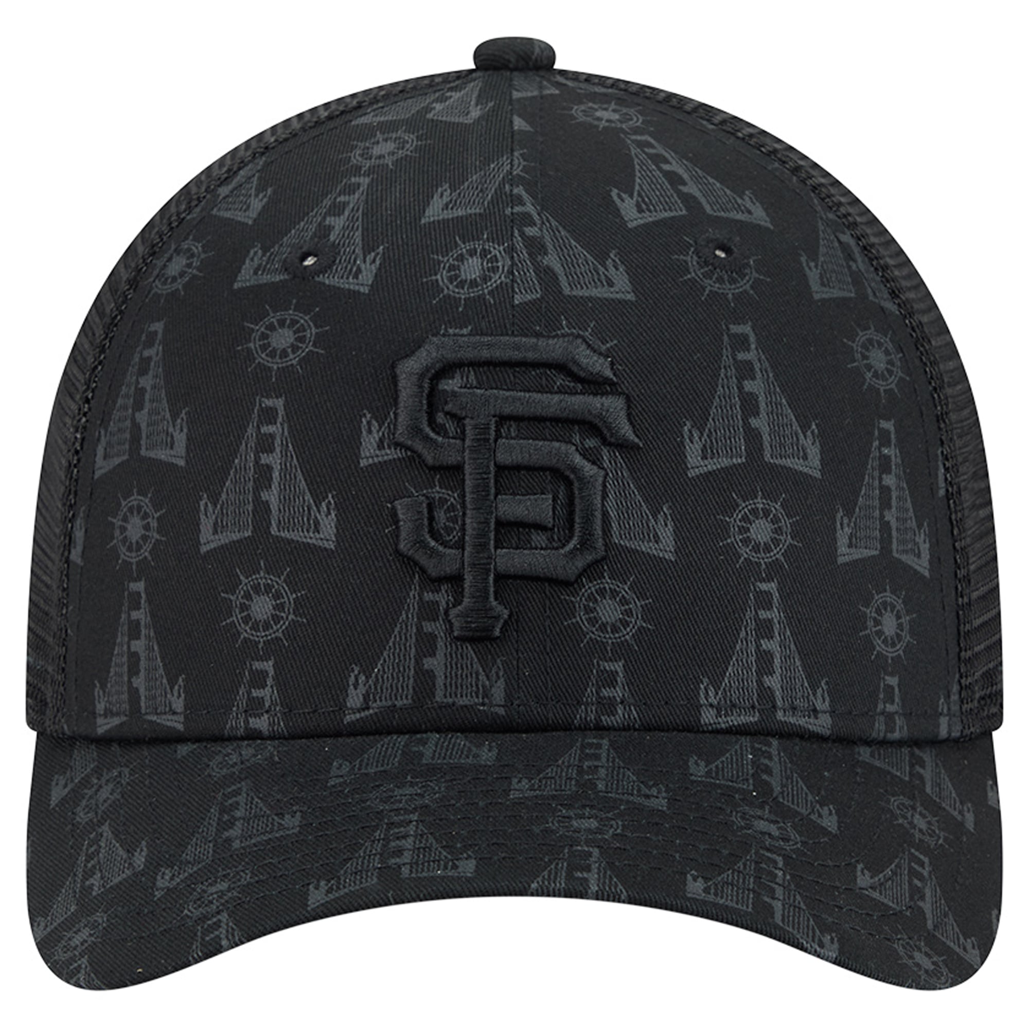 Men's New Era Black San Francisco Giants Tonal Icon 9FORTY M-Crown Adjustable Trucker Hat