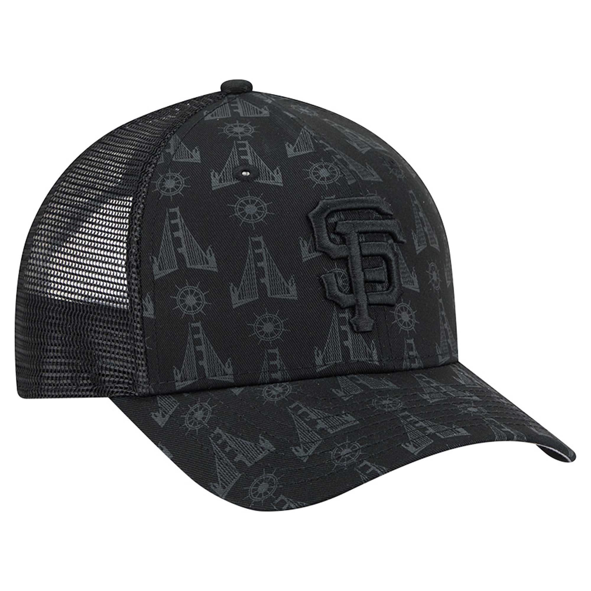 Men's New Era Black San Francisco Giants Tonal Icon 9FORTY M-Crown Adjustable Trucker Hat
