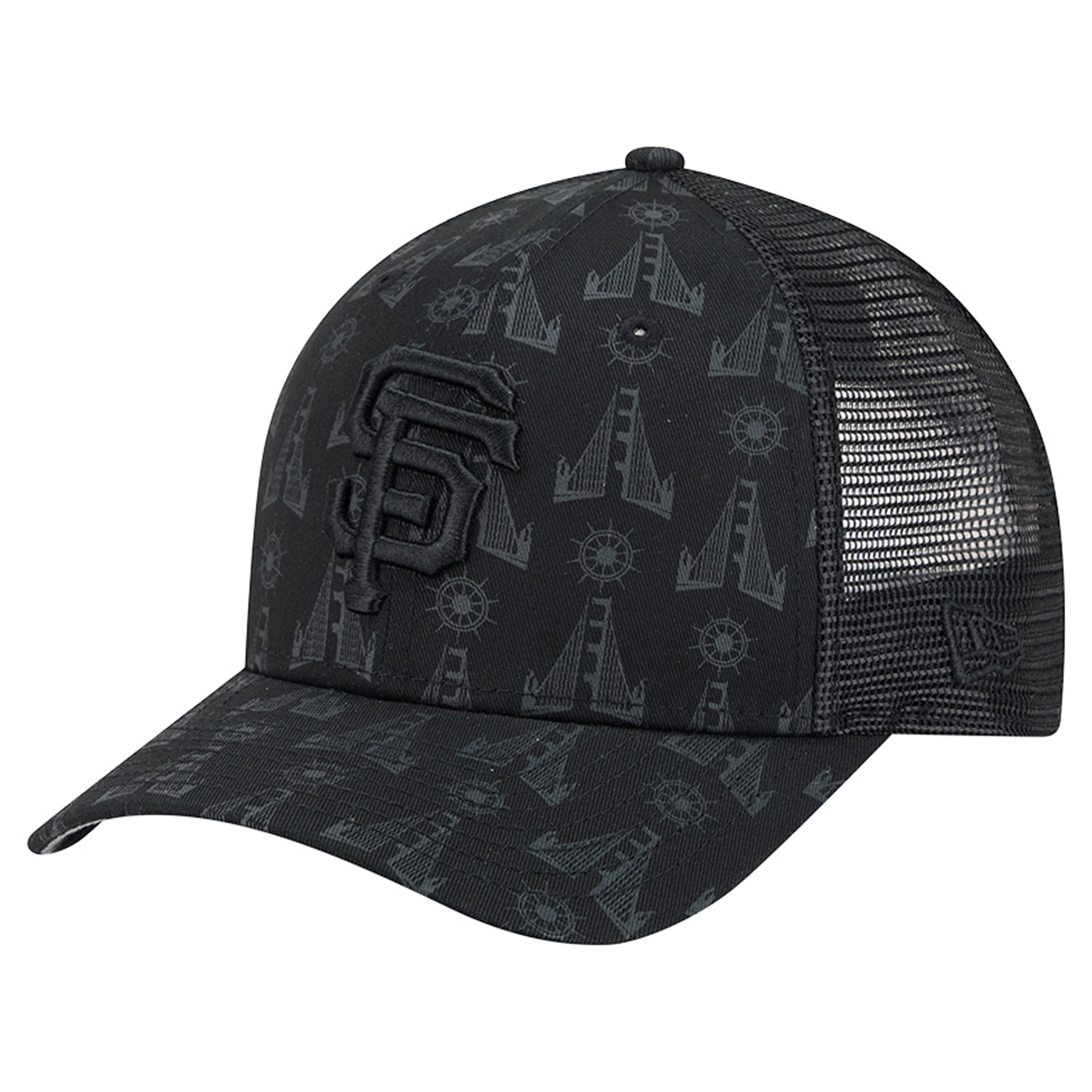 Men's New Era Black San Francisco Giants Tonal Icon 9FORTY M-Crown Adjustable Trucker Hat