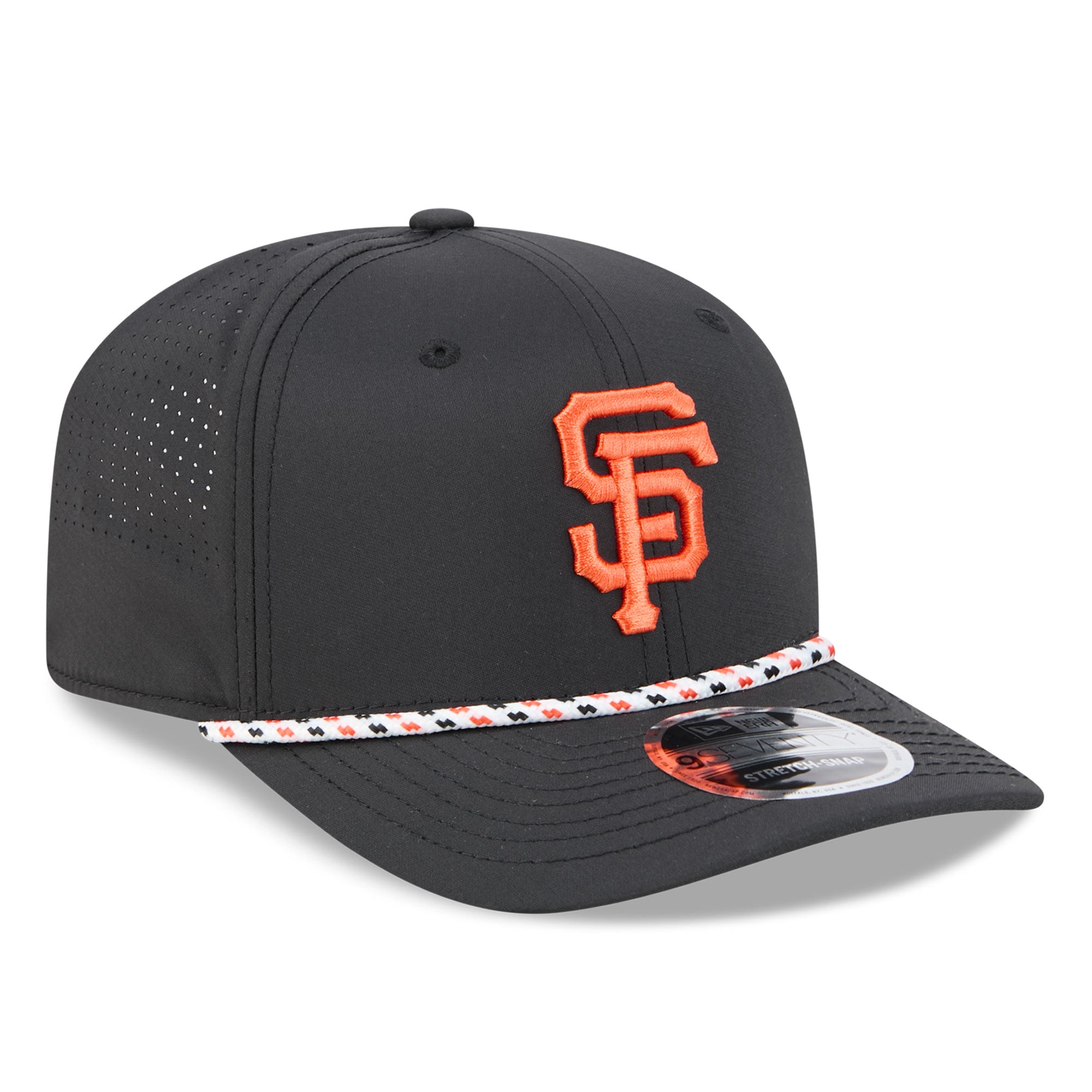 Casquette New Era noire San Francisco Giants pour homme, modèle 9SEVENTY à cordon ajustable.