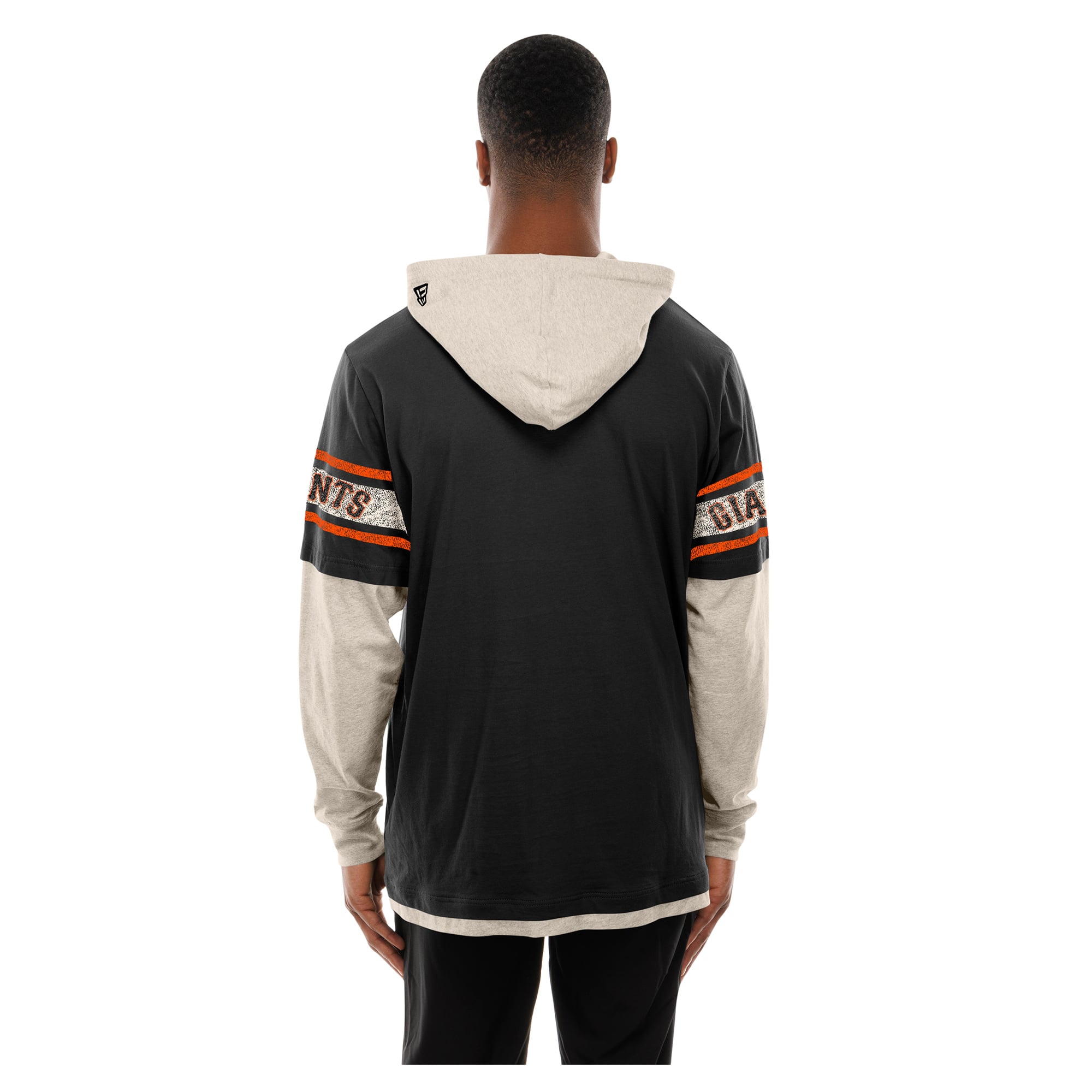 Sweat à capuche rétro New Era noir et crème pour homme, modèle San Francisco Giants.