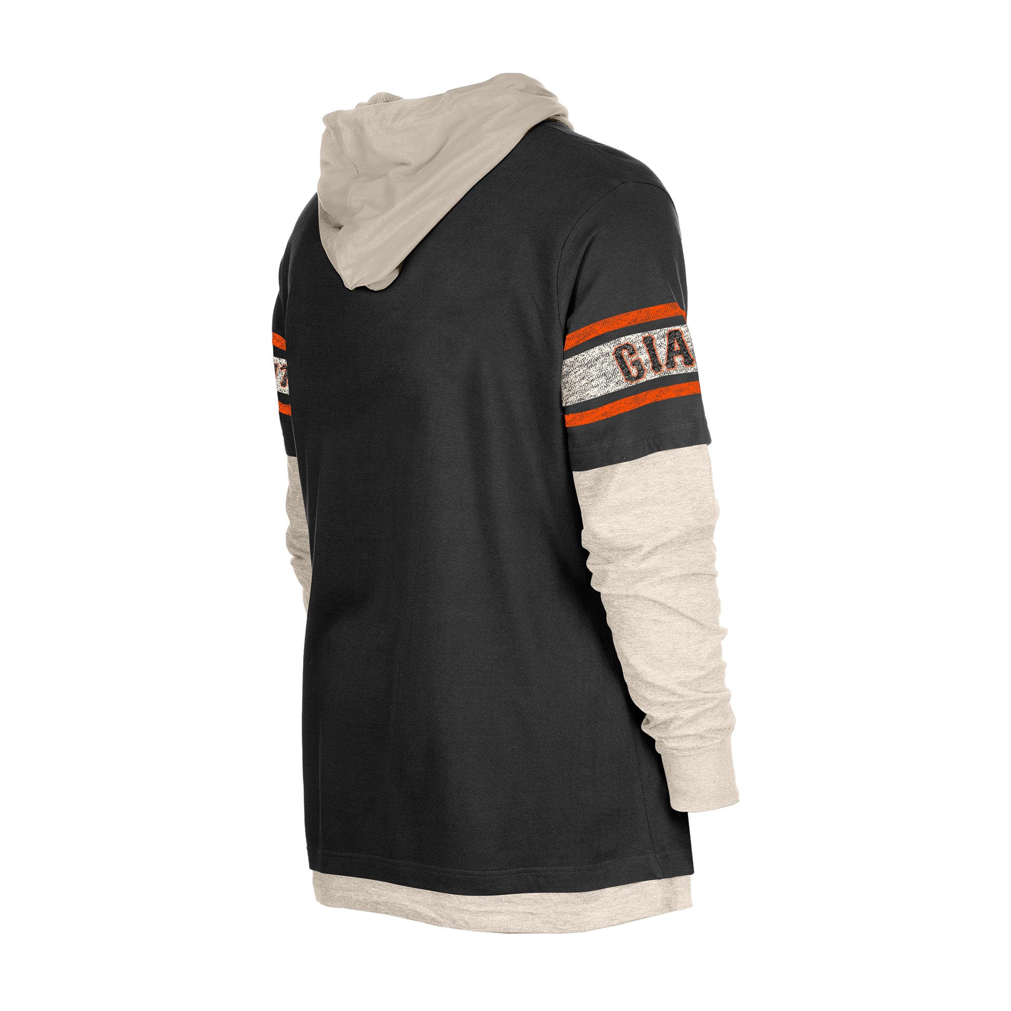 Sweat à capuche rétro New Era noir et crème pour homme, modèle San Francisco Giants.