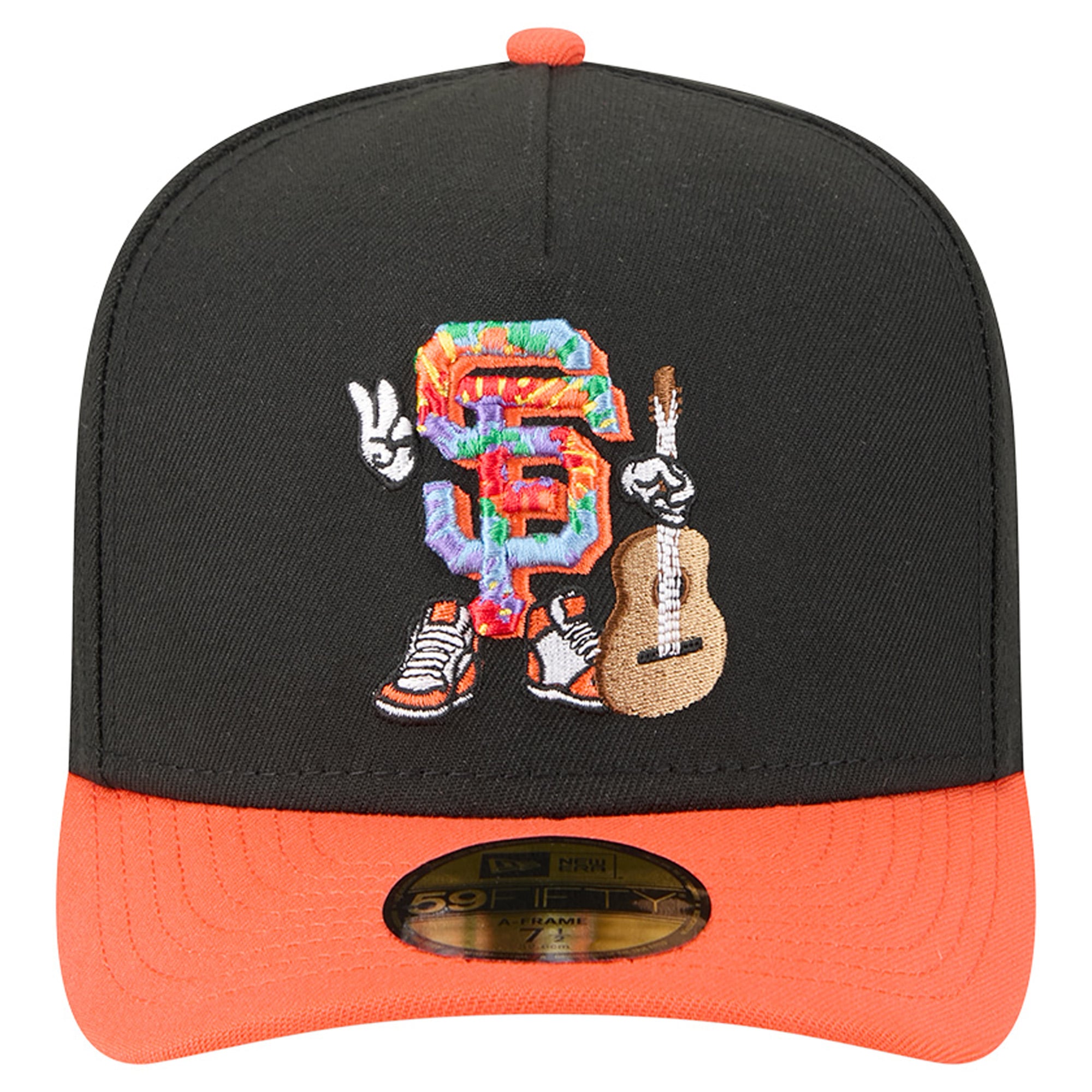 Men's New Era Black/Orange San Francisco Giants Cartoon A-Frame 59FIFTY Fitted Hat