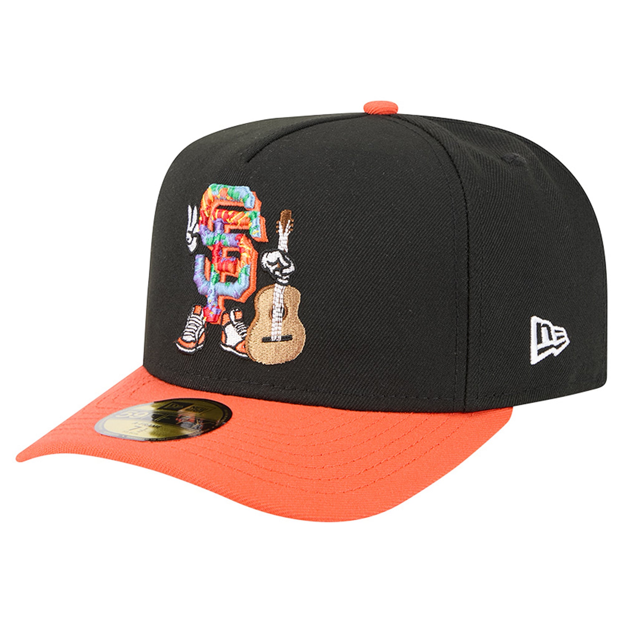 Men's New Era Black/Orange San Francisco Giants Cartoon A-Frame 59FIFTY Fitted Hat
