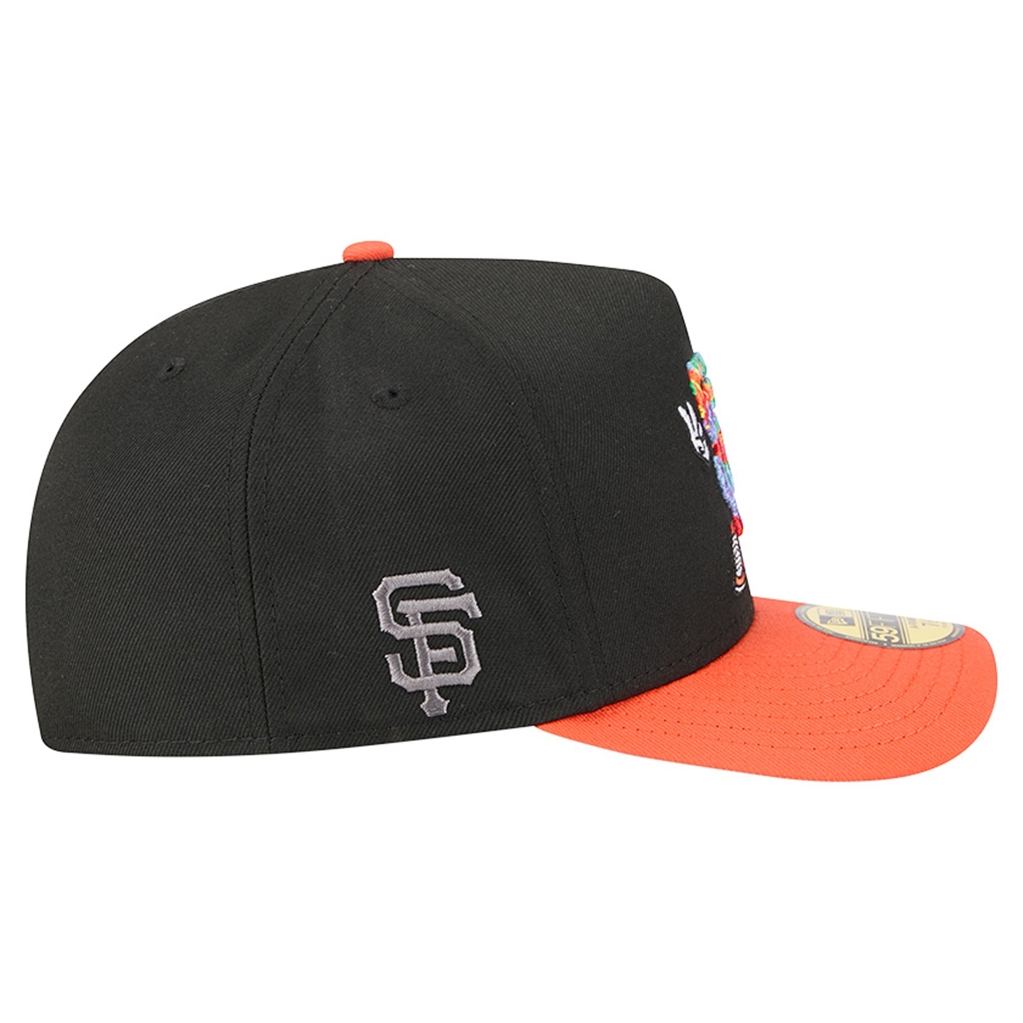 Men's New Era Black/Orange San Francisco Giants Cartoon A-Frame 59FIFTY Fitted Hat