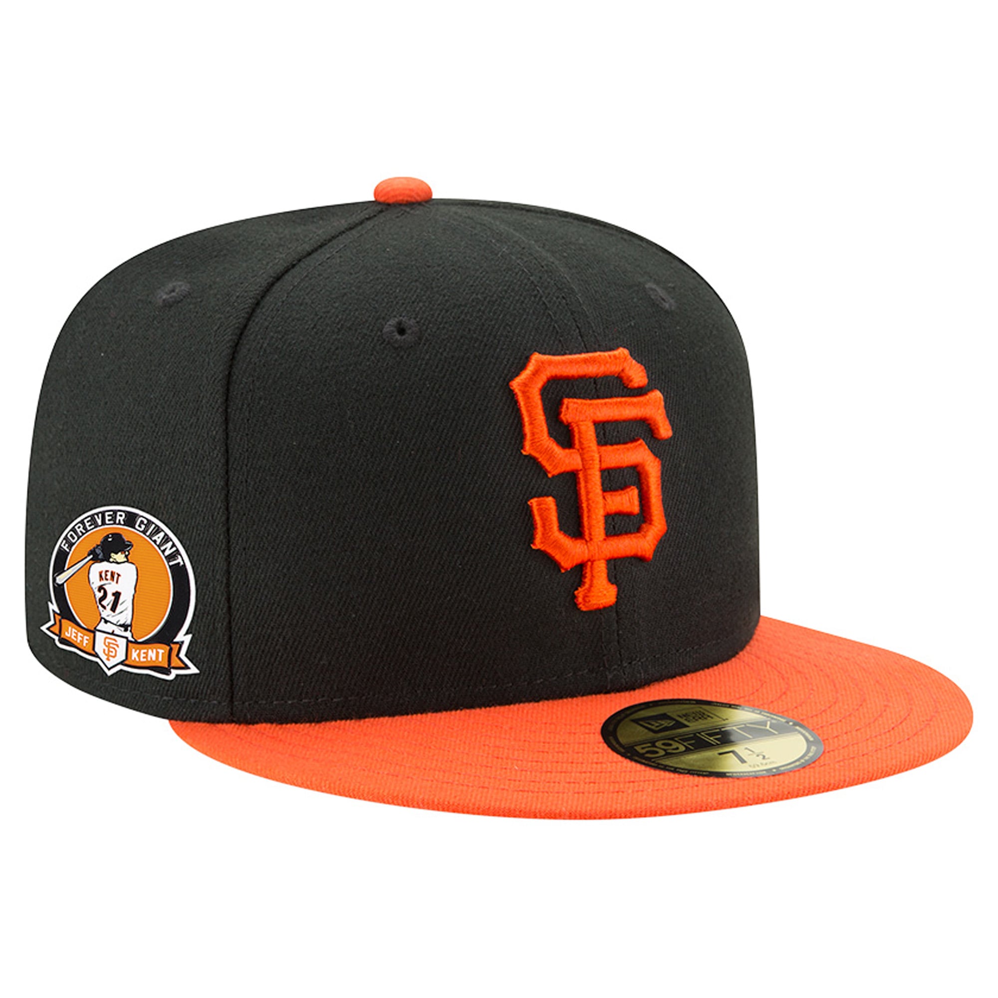 Men's New Era Black/ San Francisco Giants Jeff Kent Number Retirement Authentic Collection 59FIFTY Fitted Hat