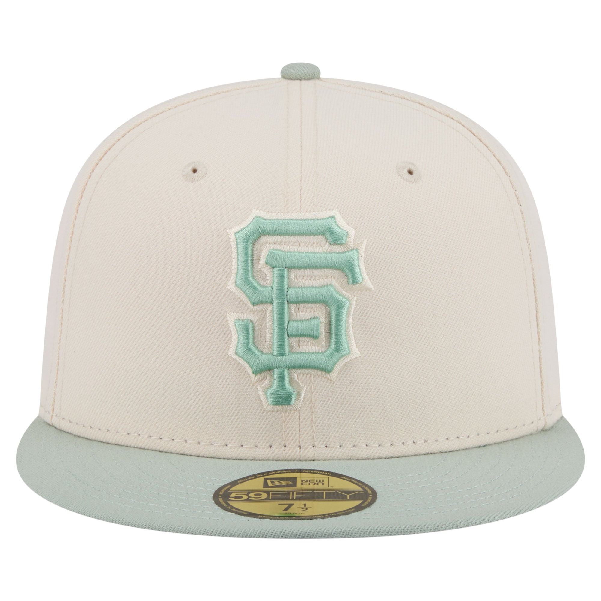 Casquette ajustée New Era 59FIFTY crème/verte pour homme, coloris San Francisco Giants
