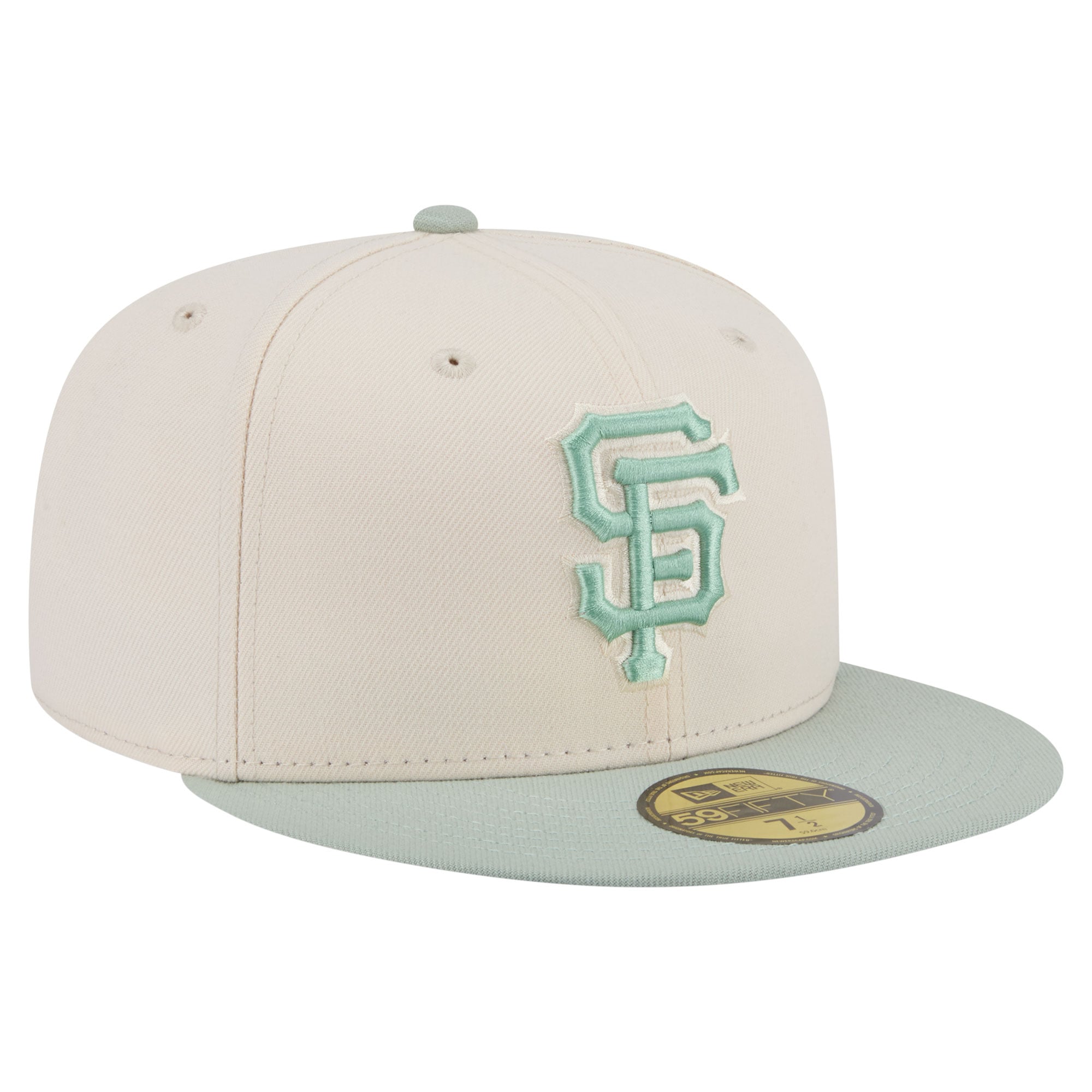 Casquette ajustée New Era 59FIFTY crème/verte pour homme, coloris San Francisco Giants