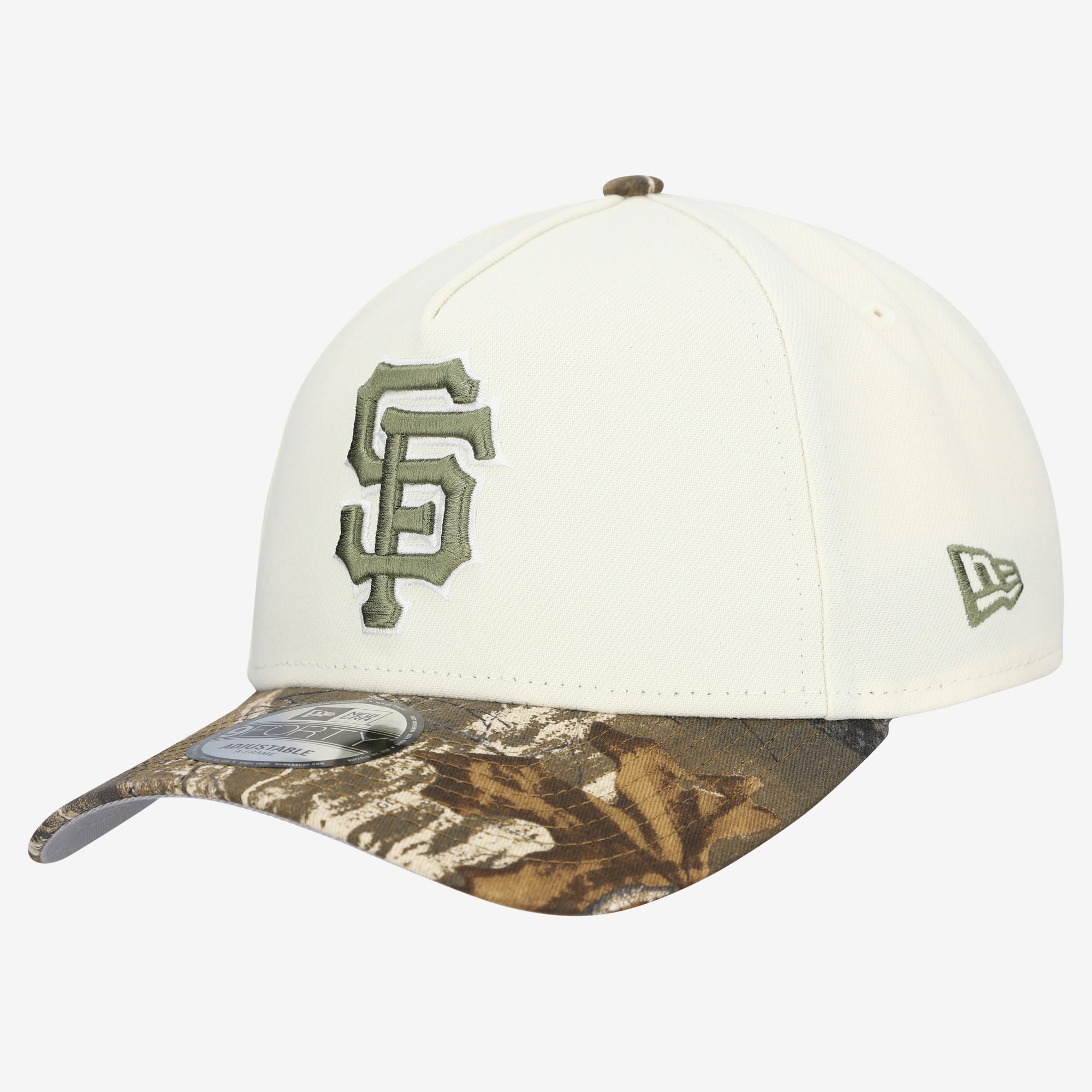 Casquette ajustable New Era crème/camouflage Realtree San Francisco Giants 9FORTY A-Frame pour homme