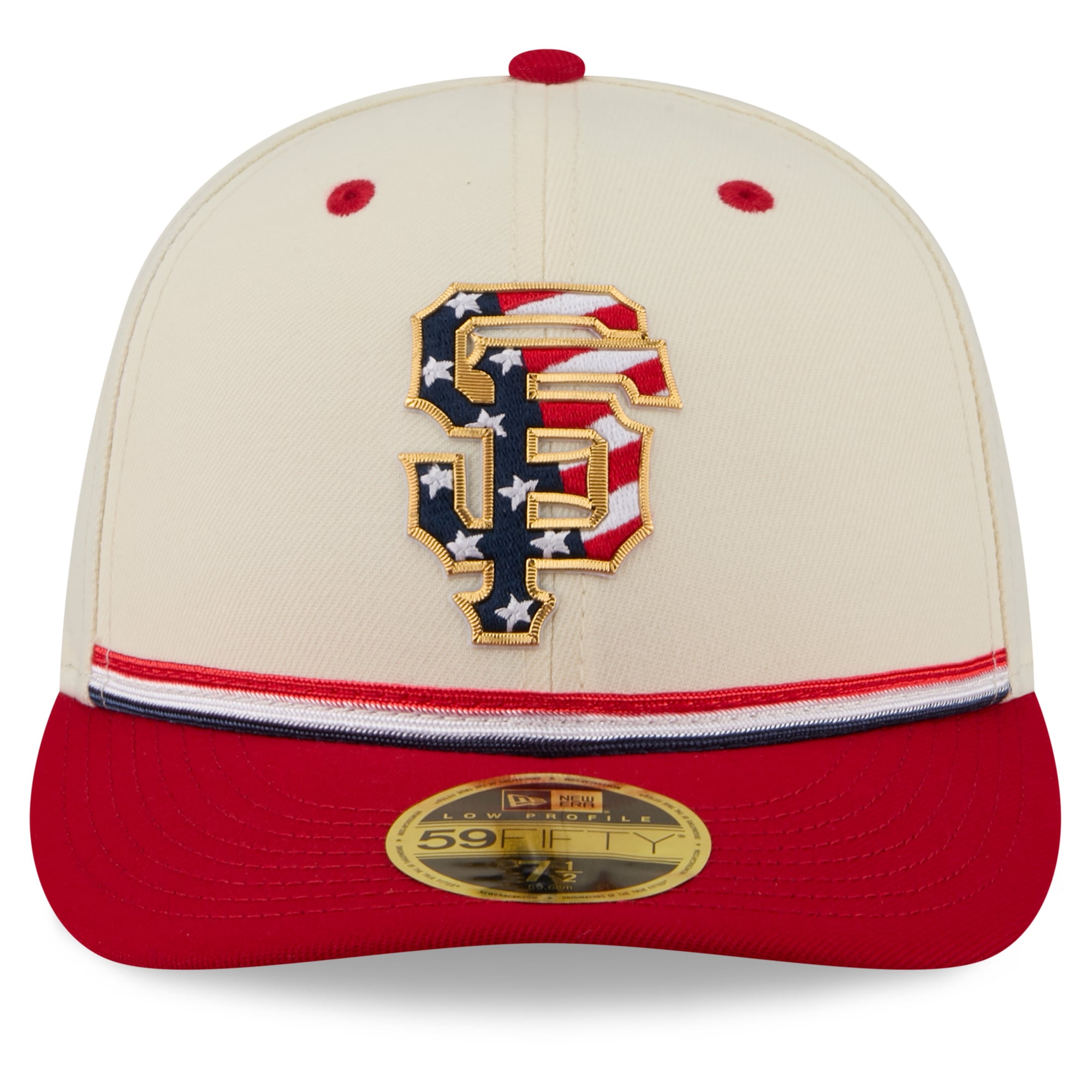 Men's New Era Cream/Red San Francisco Giants USA 250 Fourth of July Low Profile 59FIFTY Fitted Hat