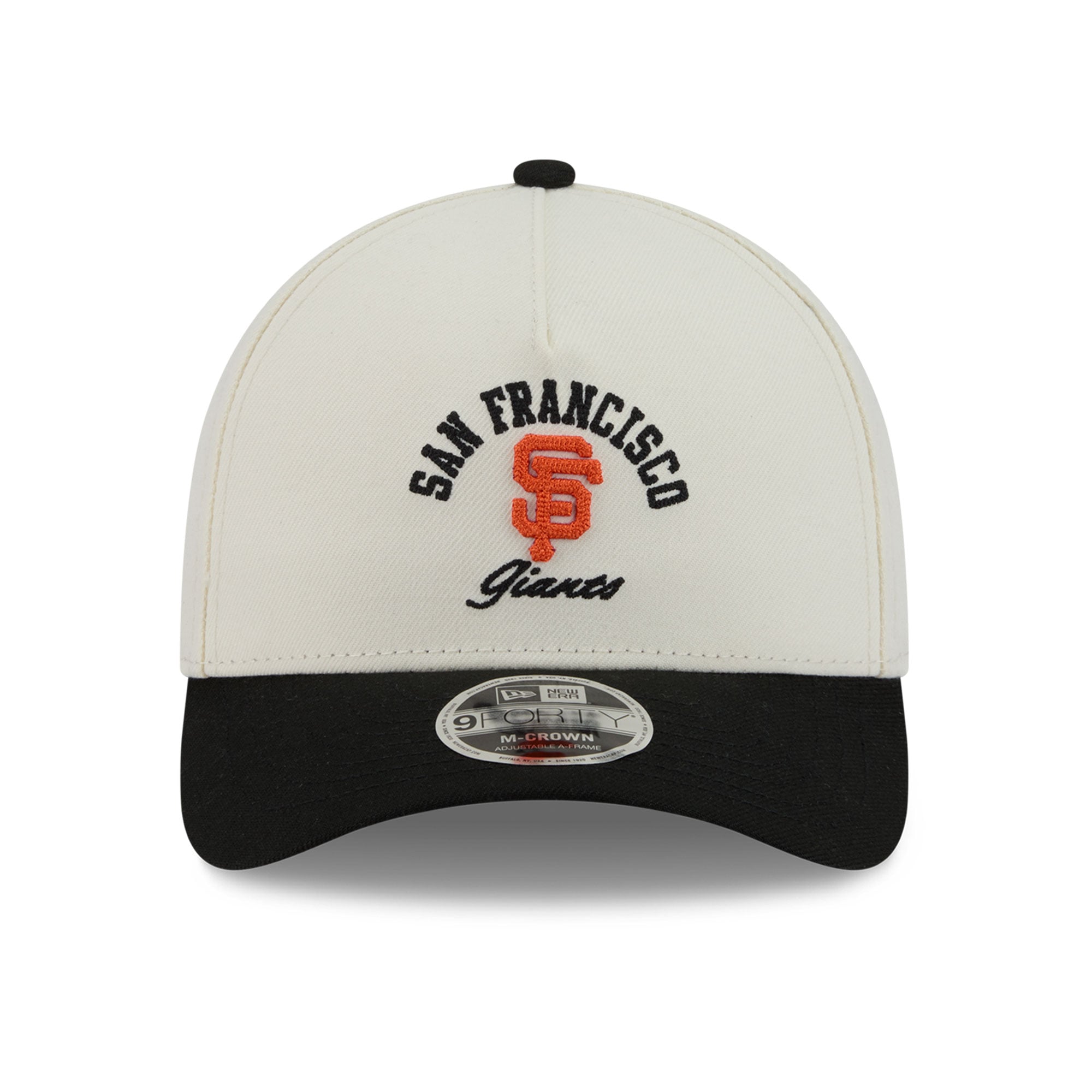 Men's New Era Natural/Black San Francisco Giants Arch 9FORTY A-Frame M-Crown Adjustable Hat