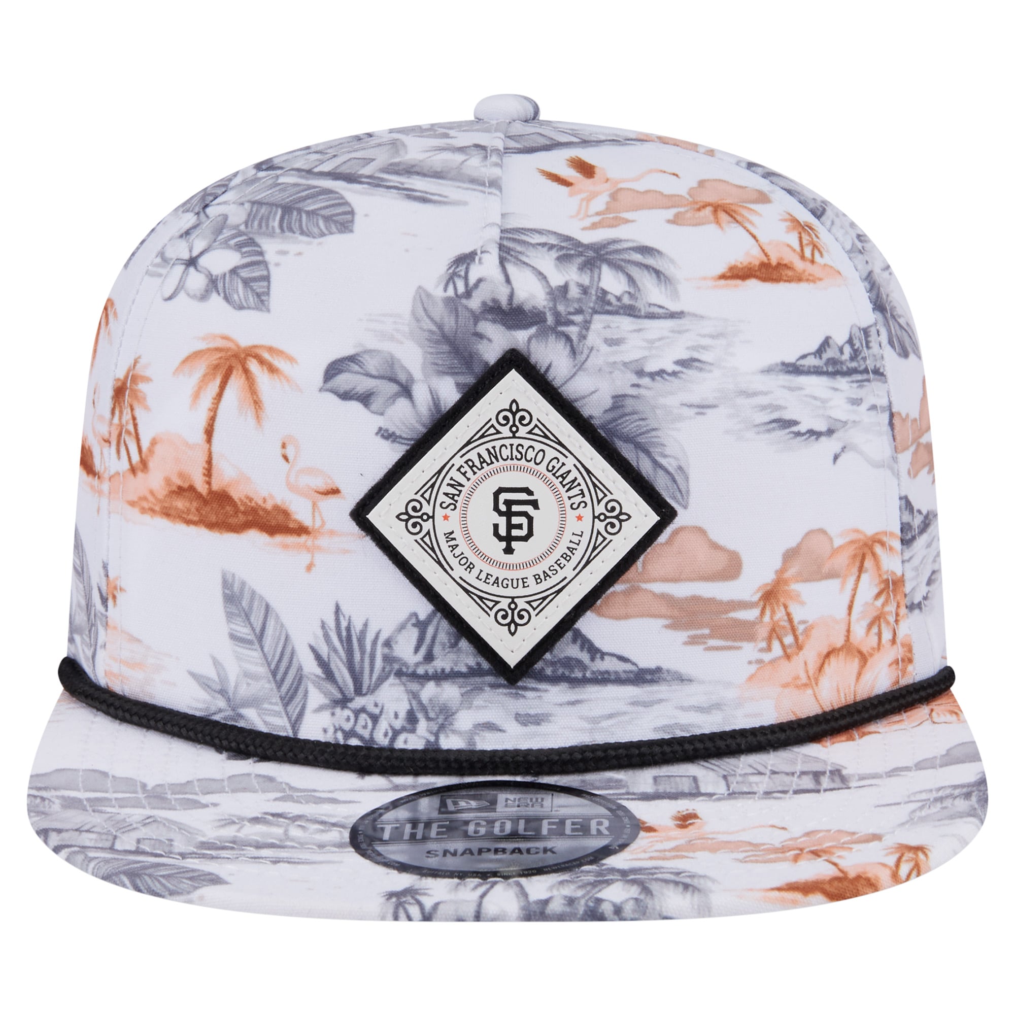 Men's New Era White San Francisco Giants Printed Island Golfer Snapback Hat