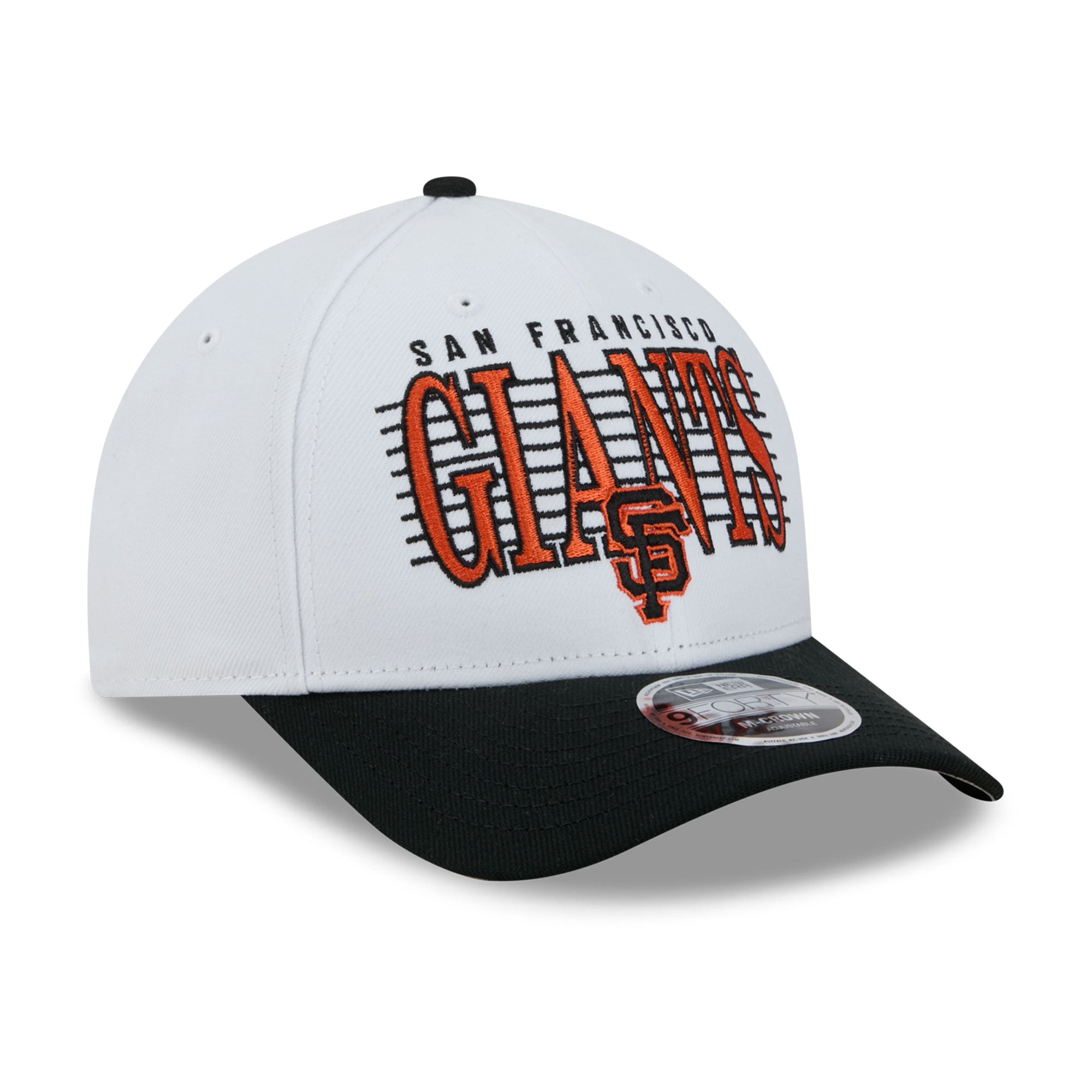 Casquette ajustable New Era blanche et noire San Francisco Giants Loyal 9FORTY M-Crown pour homme