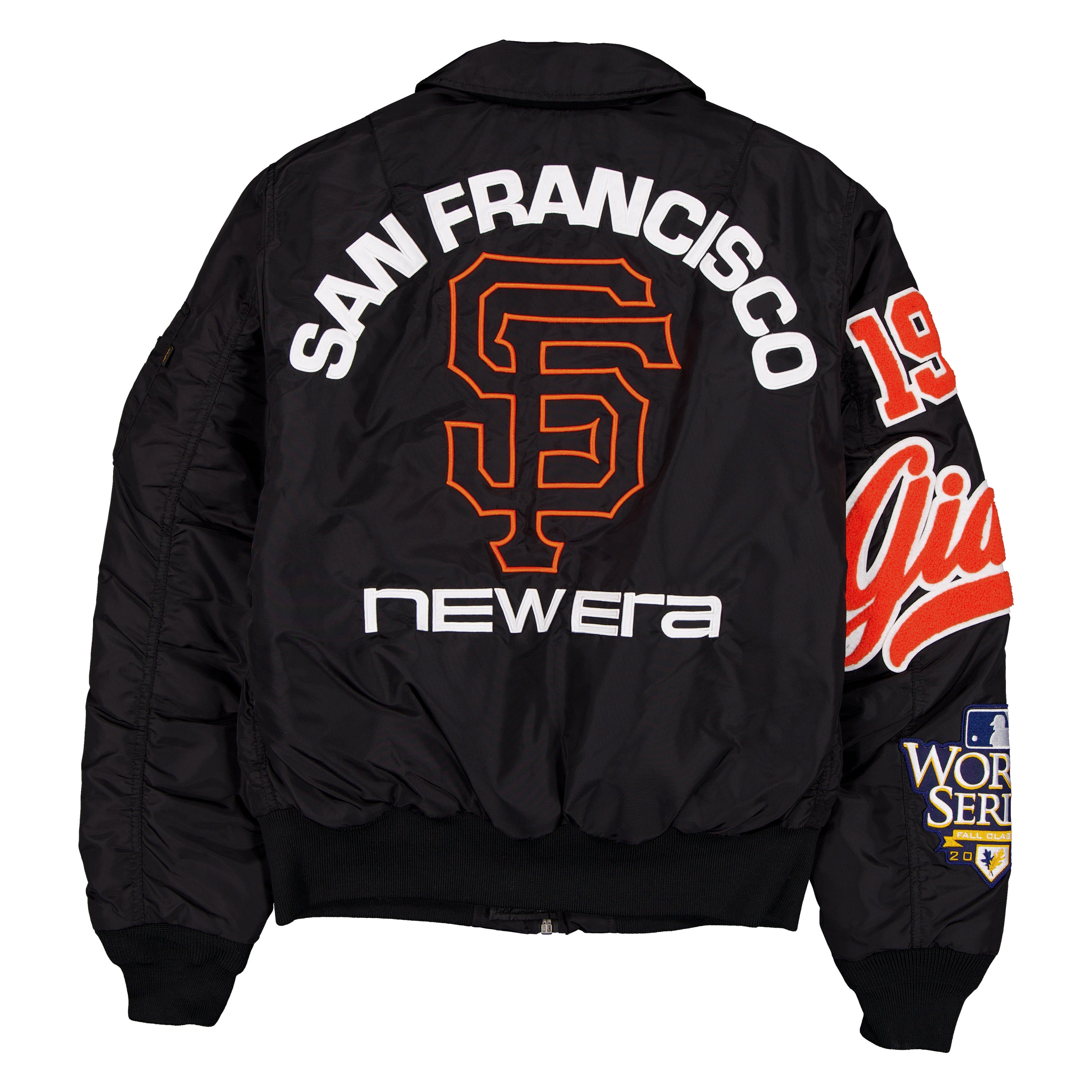 Veste bomber zippée intégrale New Era x Alpha Industries noire San Francisco Giants MA-1 pour homme
