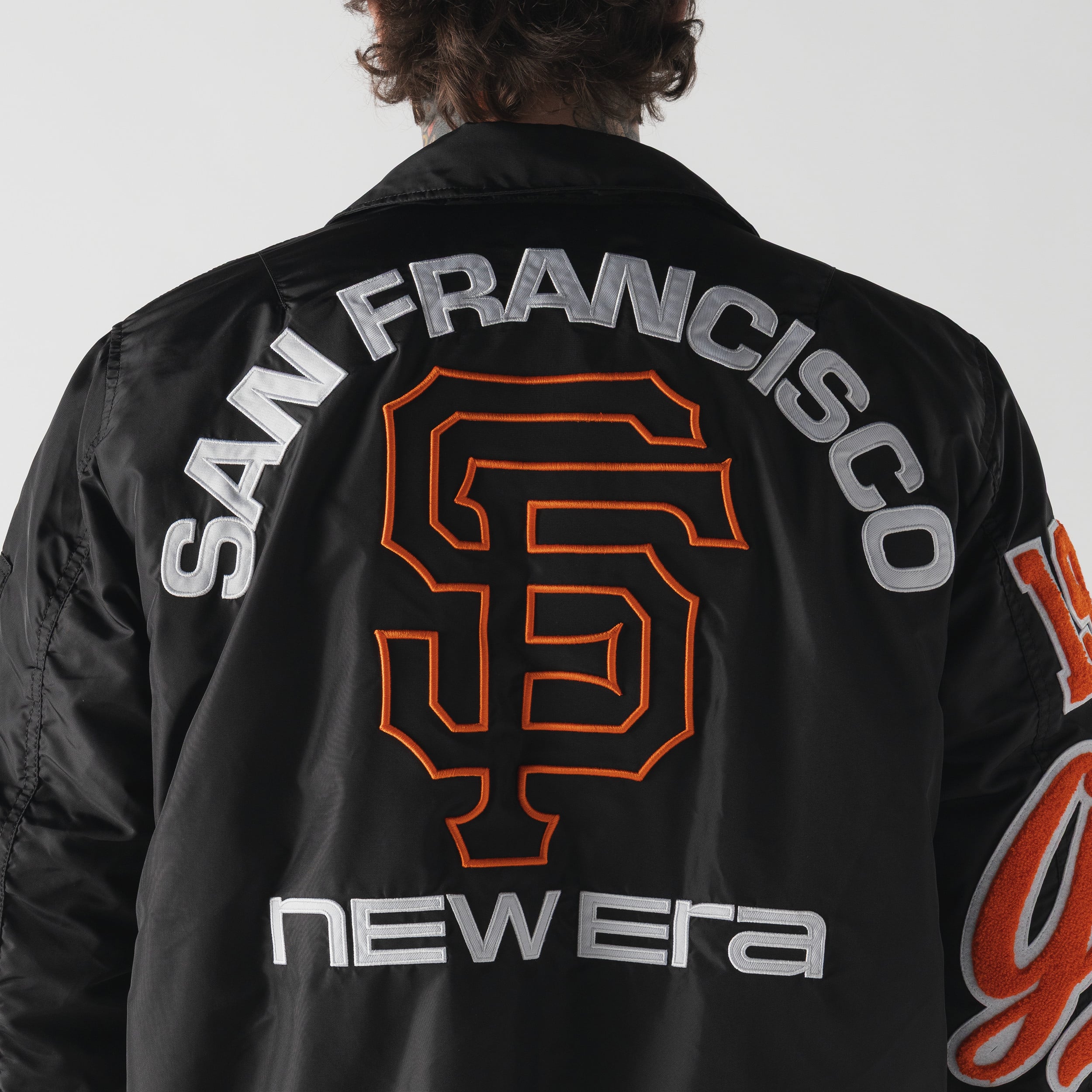 Veste bomber zippée intégrale New Era x Alpha Industries noire San Francisco Giants MA-1 pour homme