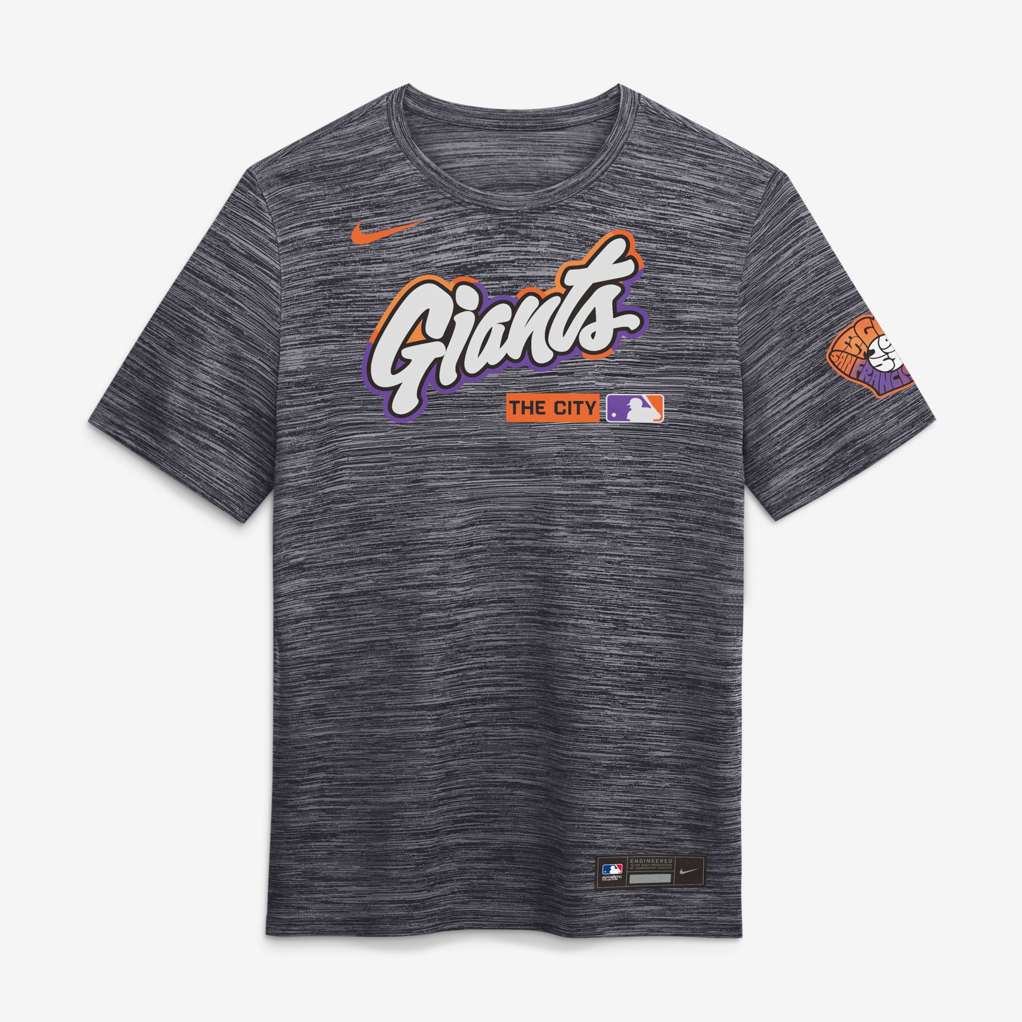 T-shirt Nike noir San Francisco Giants Authentic Collection City Connect Velocity Dri-FIT pour homme