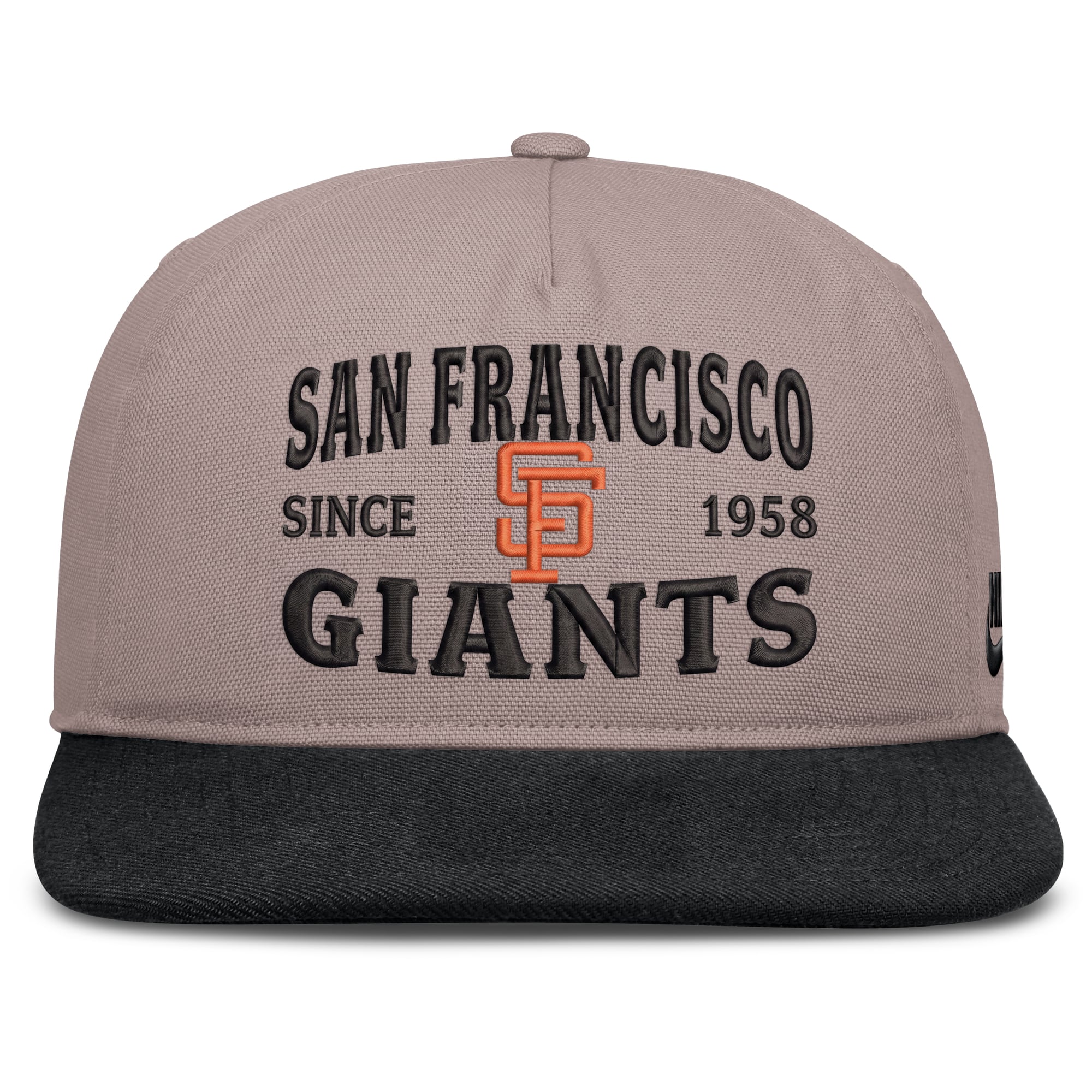 Casquette ajustable Nike marron clair/noir San Francisco Giants Cooperstown Pro 5 panneaux pour homme
