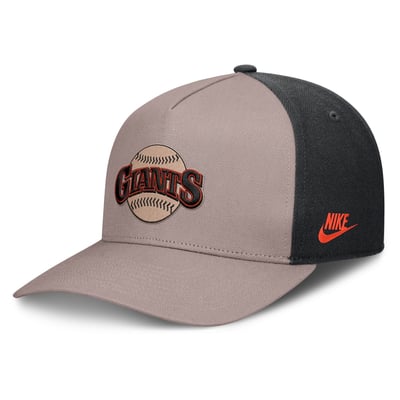 San Francisco Giants Nike Cooperstown Rise A-Frame Adjustable Hat - Light Brown/Black