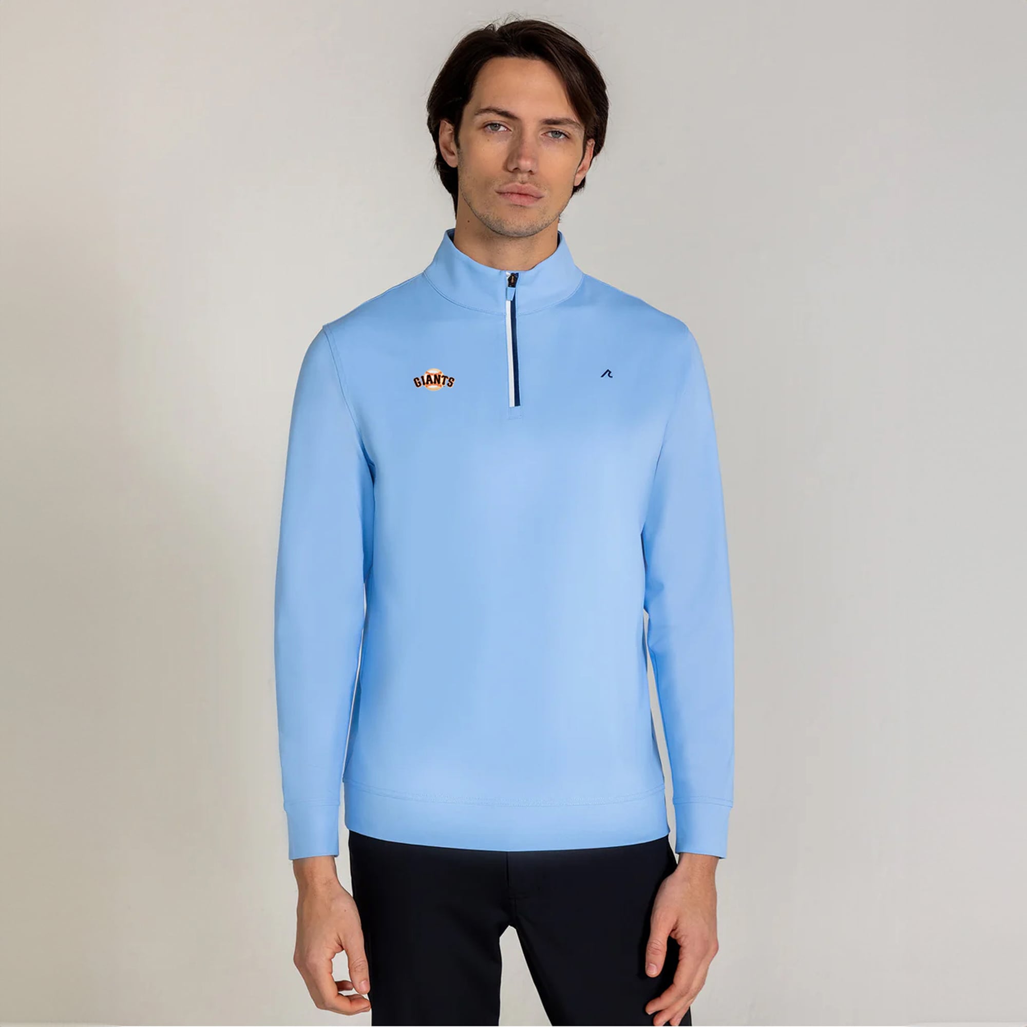 Men's Redvanly Light Blue San Francisco Giants Fleet Quarter-Zip Pullover