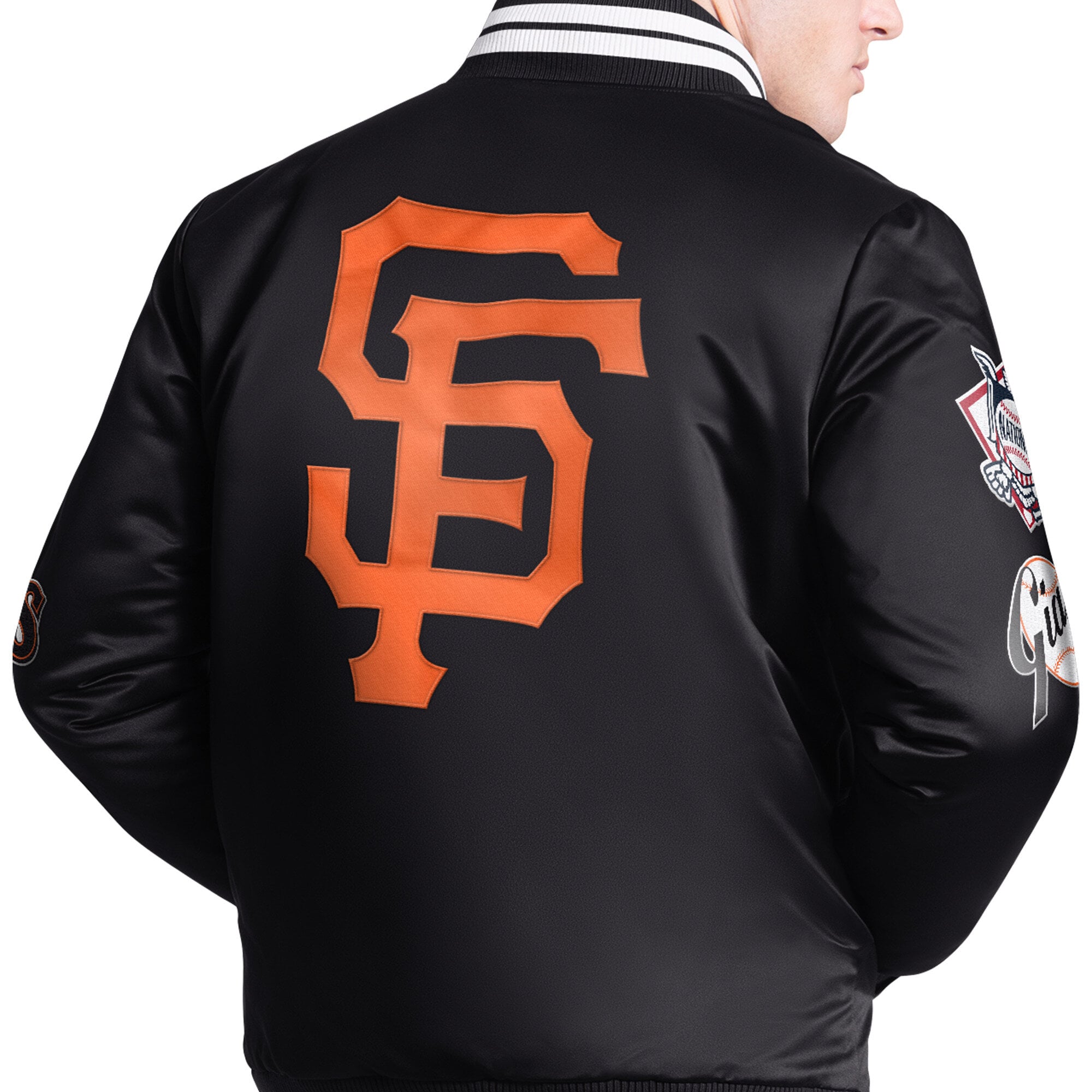 Veste universitaire Starter noire pour homme, modèle Elite des Giants de San Francisco, à boutons-pression.