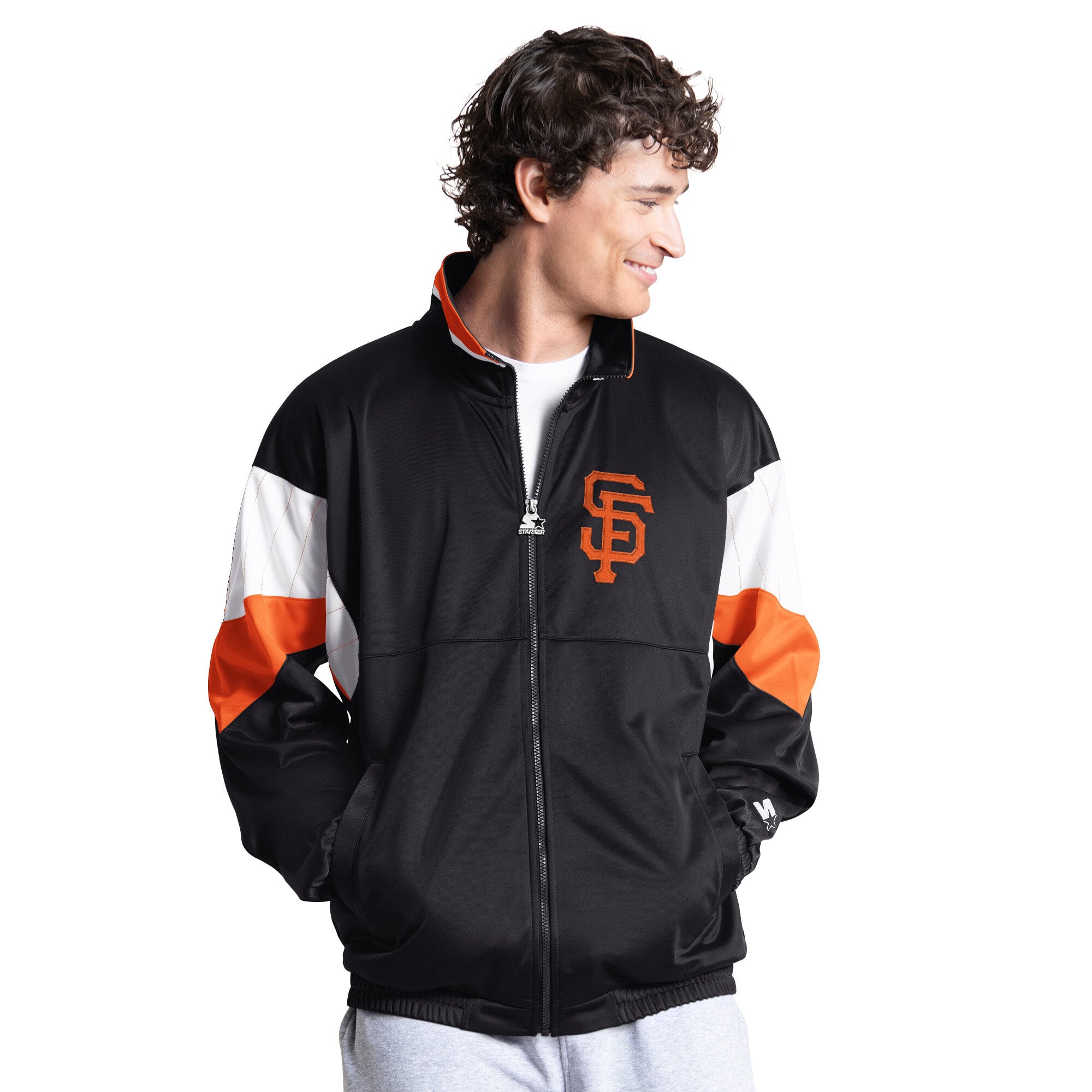 Veste de survêtement zippée Starter noire San Francisco Giants Legacy pour homme