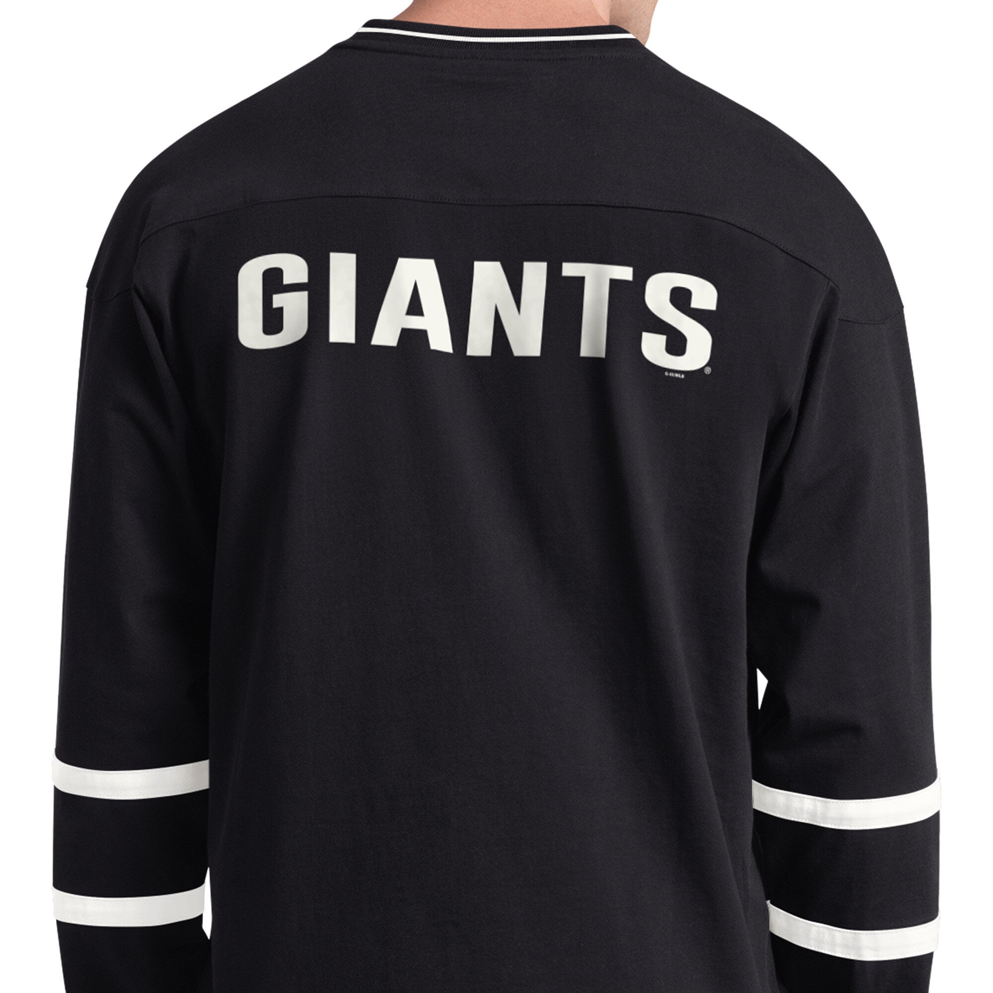 Men's Starter Black San Francisco Giants Line Up Long Sleeve V-Neck T-Shirt