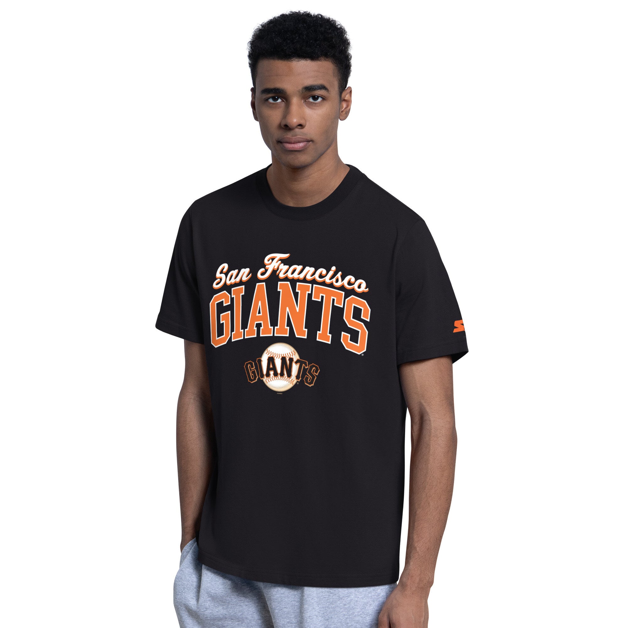 Ensemble sweat à capuche et t-shirt Starter noir pour homme avec logo des Giants de San Francisco
