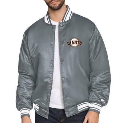  San Francisco Giants Starter Cooperstown Logo Full-Snap Varsity Jacket - Gray