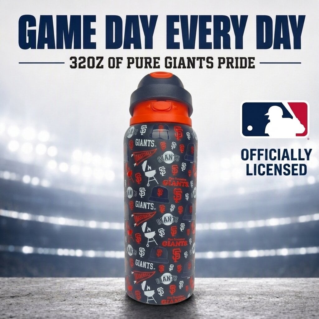 Gourde Pegasus San Francisco Giants 32 oz en acier inoxydable ProPress avec fanion pour les jours de match