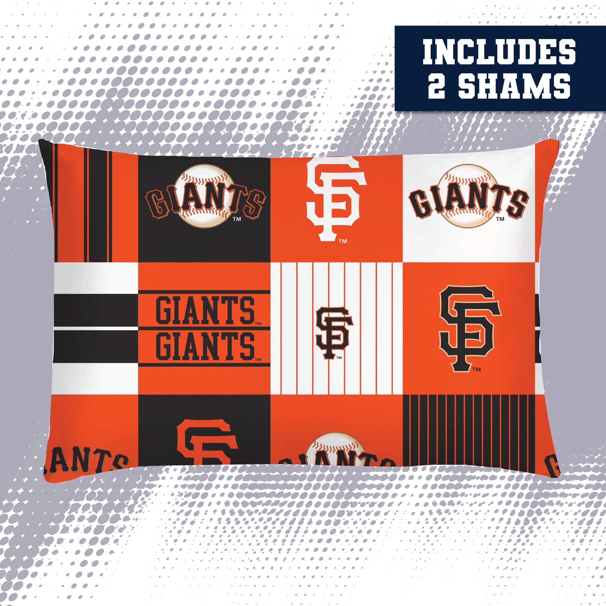 Pegasus San Francisco Giants Patchwork Plaid Three-Piece Full/Queen Bed in a Bag Set