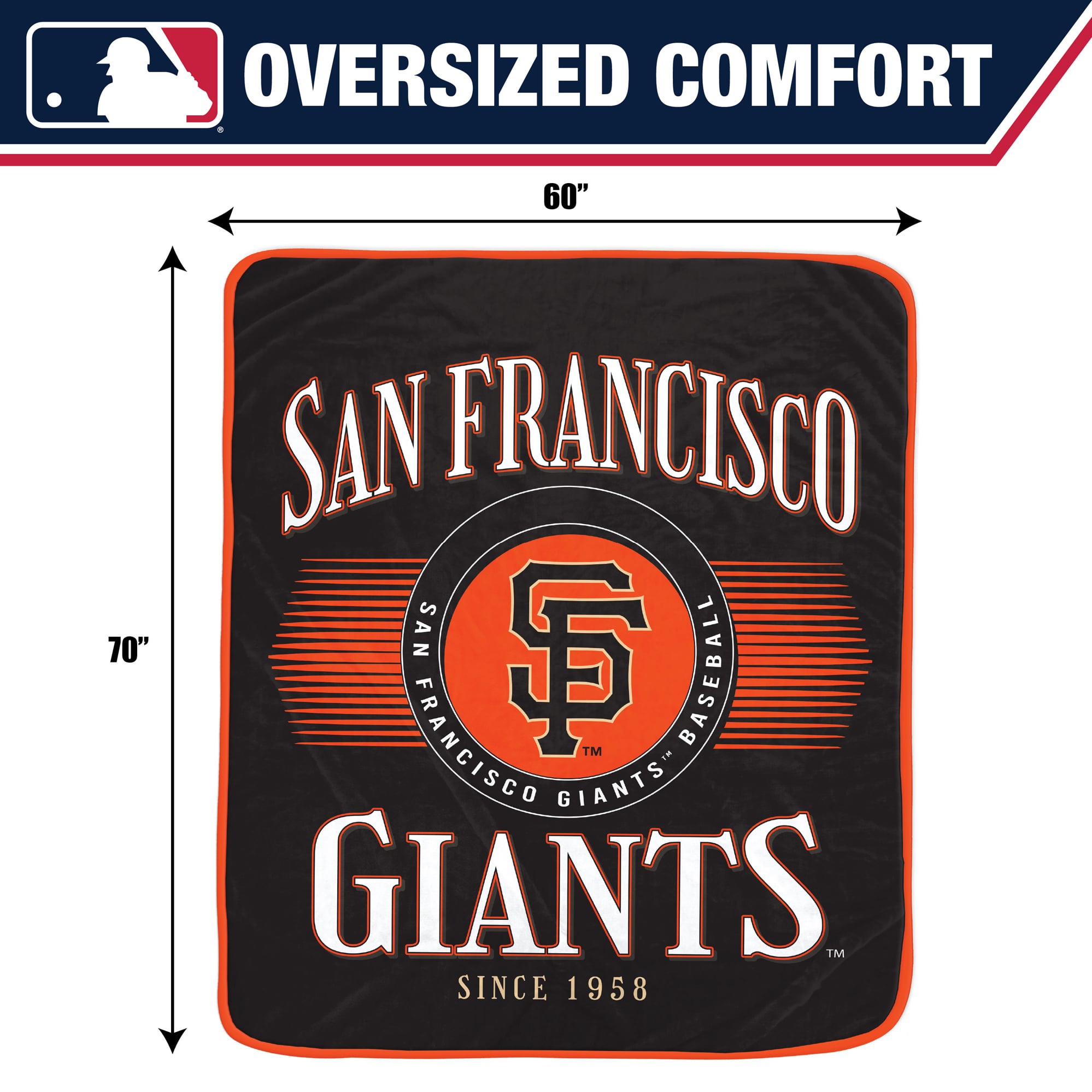 Pegasus San Francisco Giants Spotlight Arch 60" x 70" Ultra Soft Throw Blanket