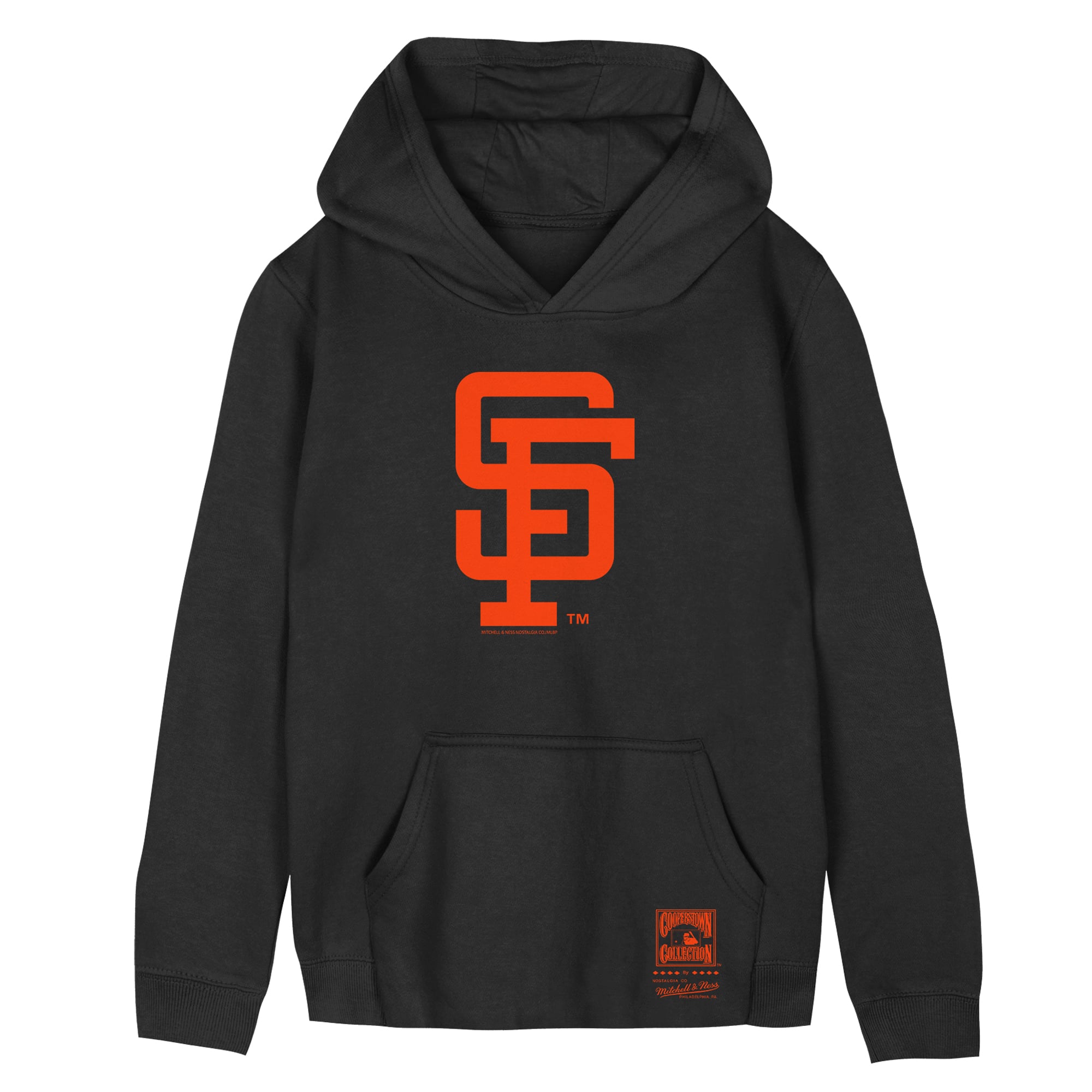 Sweat à capuche Mitchell & Ness noir logo rétro des Giants de San Francisco pour enfants d'âge préscolaire
