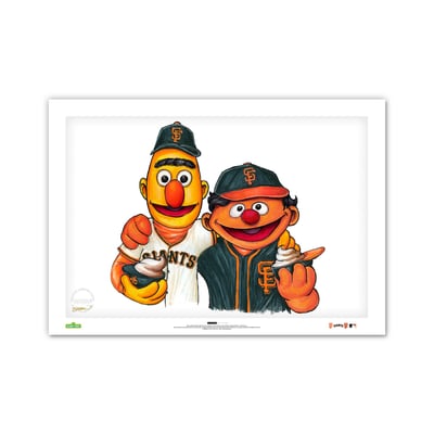 San Francisco Giants Bert & Ernie Limited Edition 24" x 36" Sesame Street Art Print