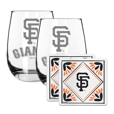 San Francisco Giants The Memory Company 15oz. Stemless Wine Glass & Coaster Set