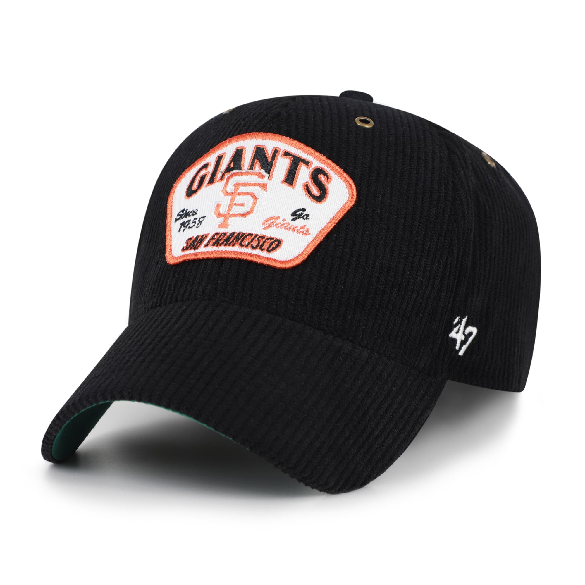 Casquette unisexe ajustable en velours côtelé noir des Giants de San Francisco, modèle 47 Accordia MVP