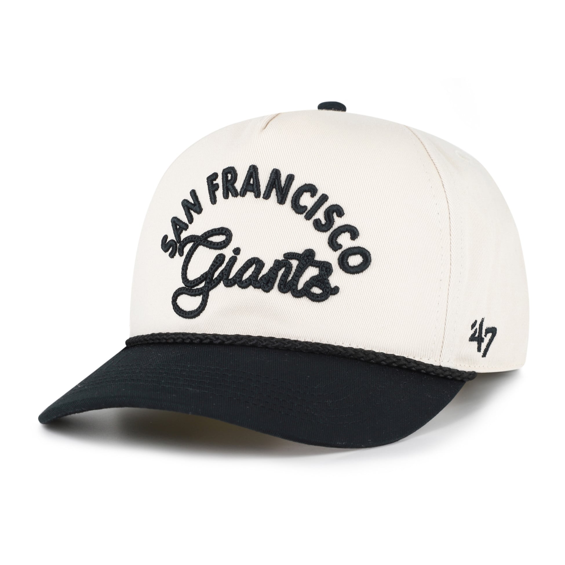 Unisex '47 Natural/Black San Francisco Giants Rope Script Hitch Adjustable Hat