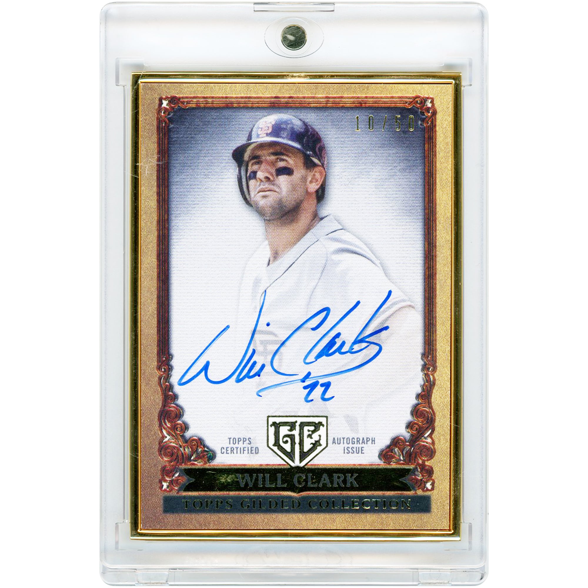 Carte autographiée par Will Clark des Giants de San Francisco, collection Topps Gilded 2023, cadre Gallery of Gold #GOG-WC #10/50