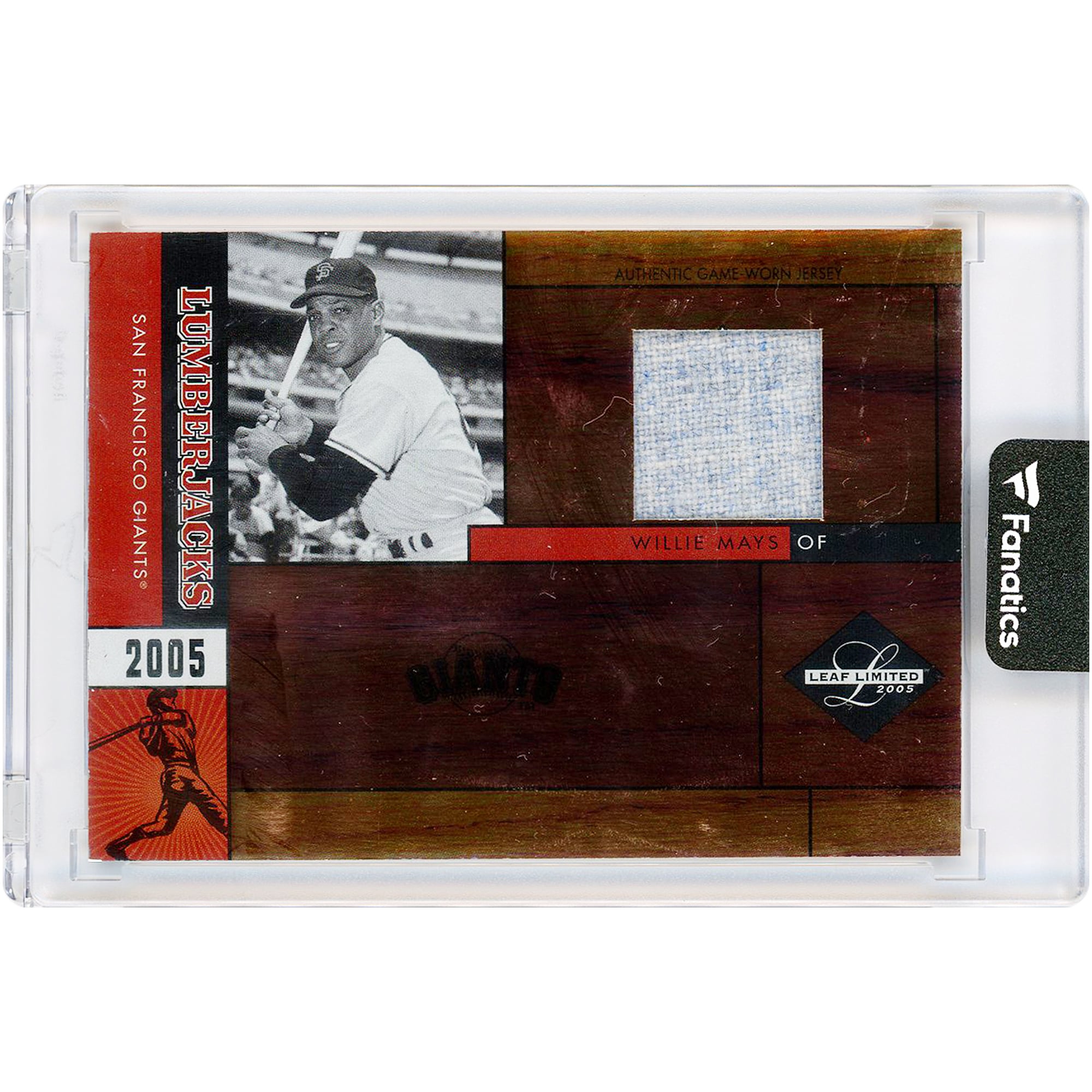 Carte Willie Mays San Francisco Giants 2005 Donruss Leaf Limited Lumberjacks Match Used Jersey Relic #LJ-40 #23/25