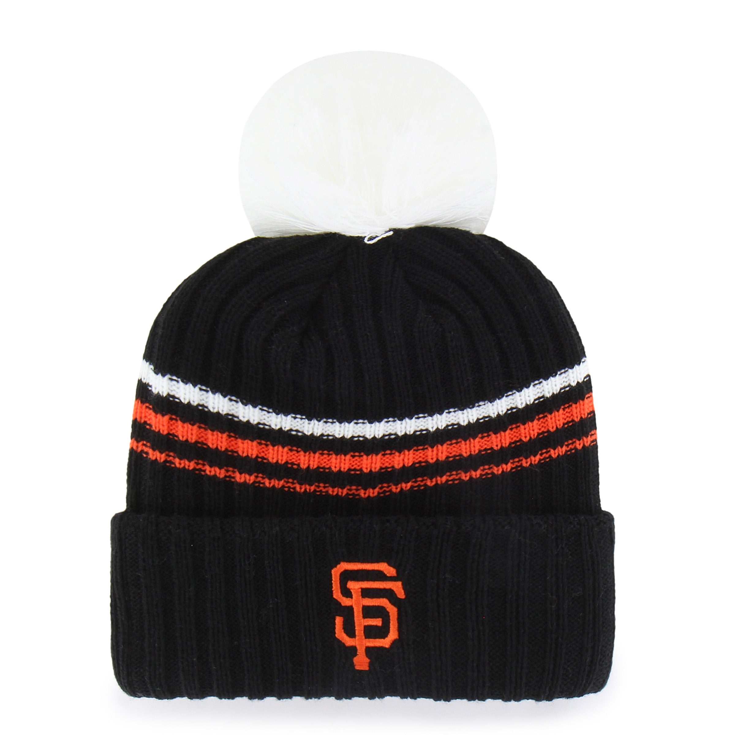 Bonnet à revers en maille duveteuse avec pompon, modèle 47 noir des Giants de San Francisco