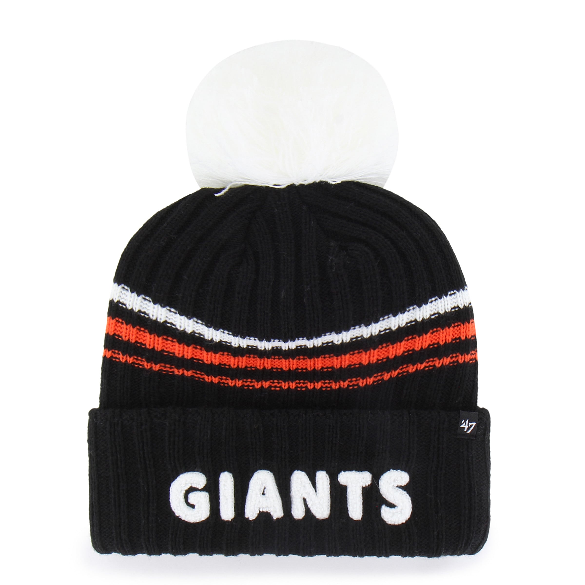 Bonnet à revers en maille duveteuse avec pompon, modèle 47 noir des Giants de San Francisco