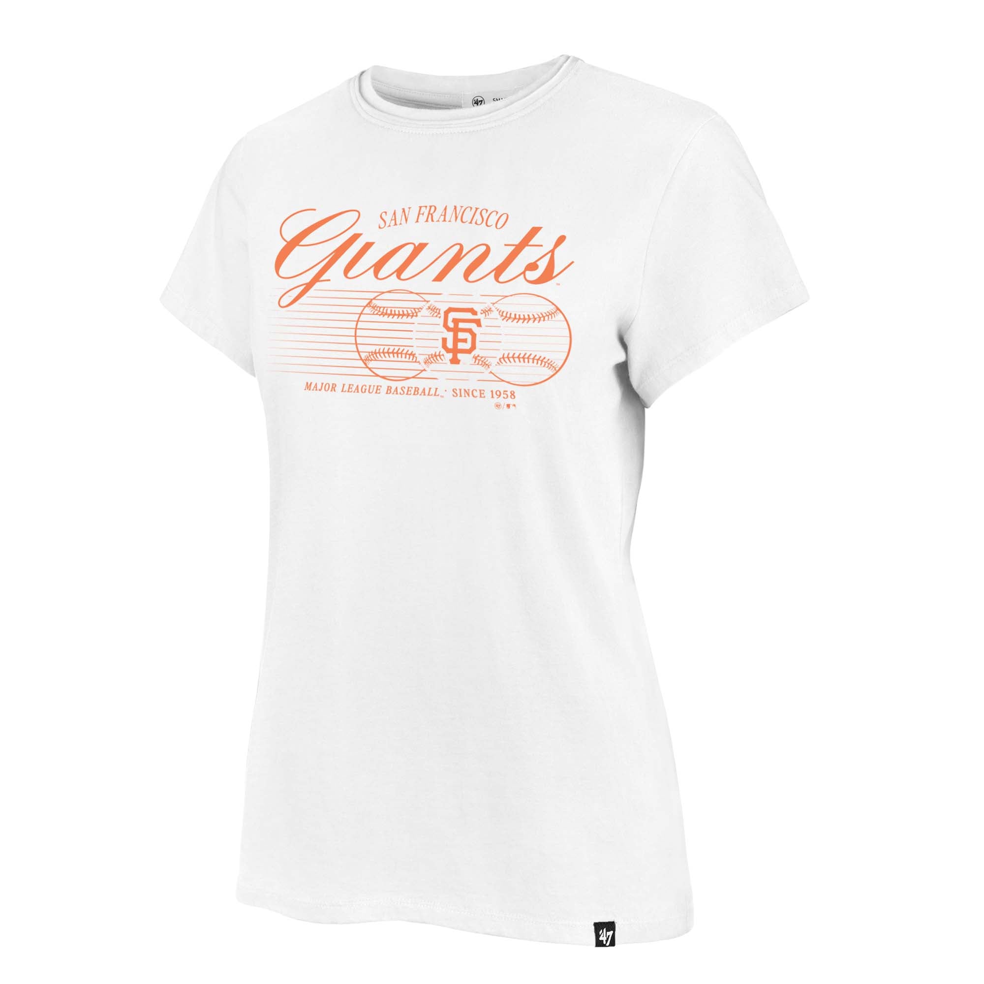Women's '47 White San Francisco Giants Speed Throw Frankie T-Shirt