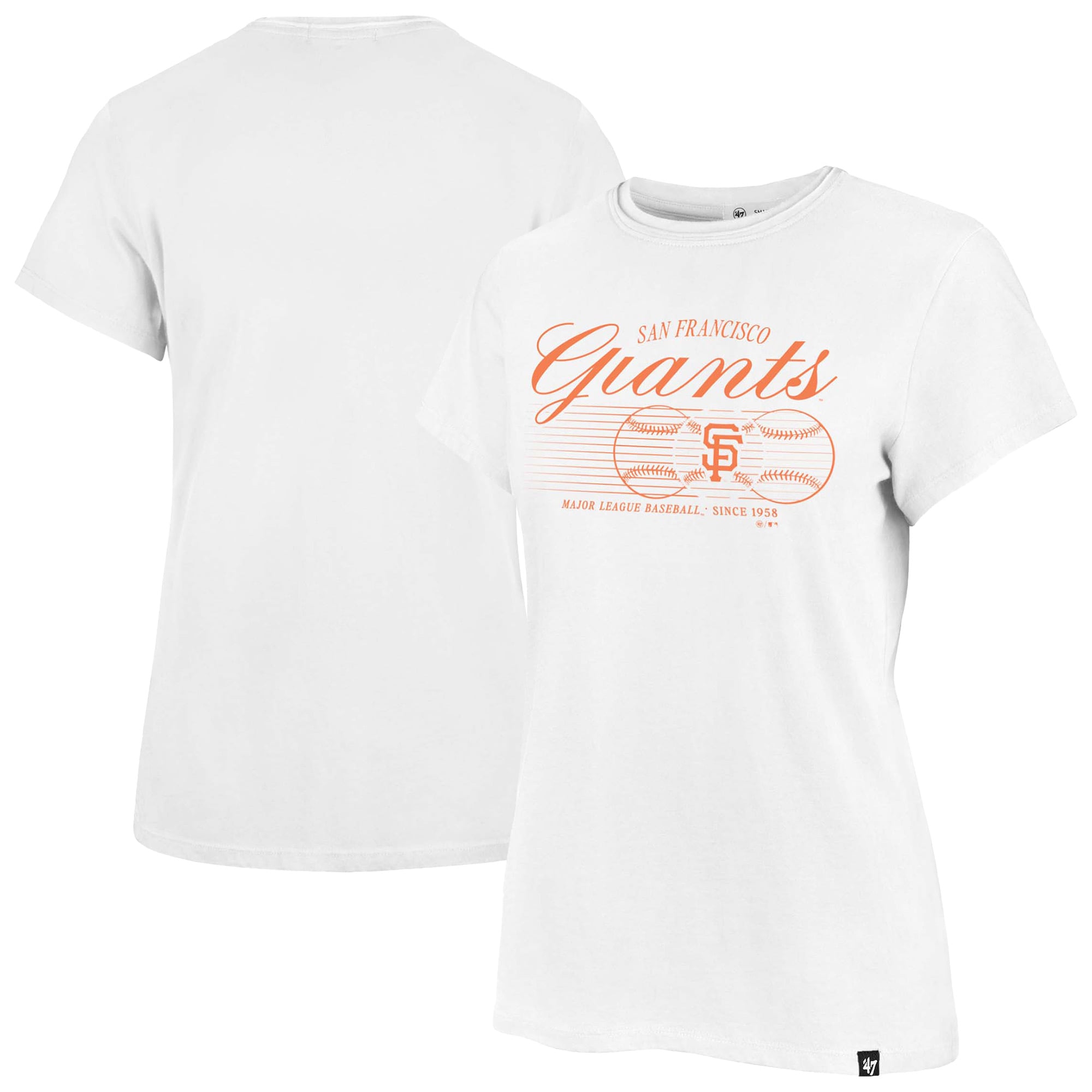 Women's '47 White San Francisco Giants Speed Throw Frankie T-Shirt