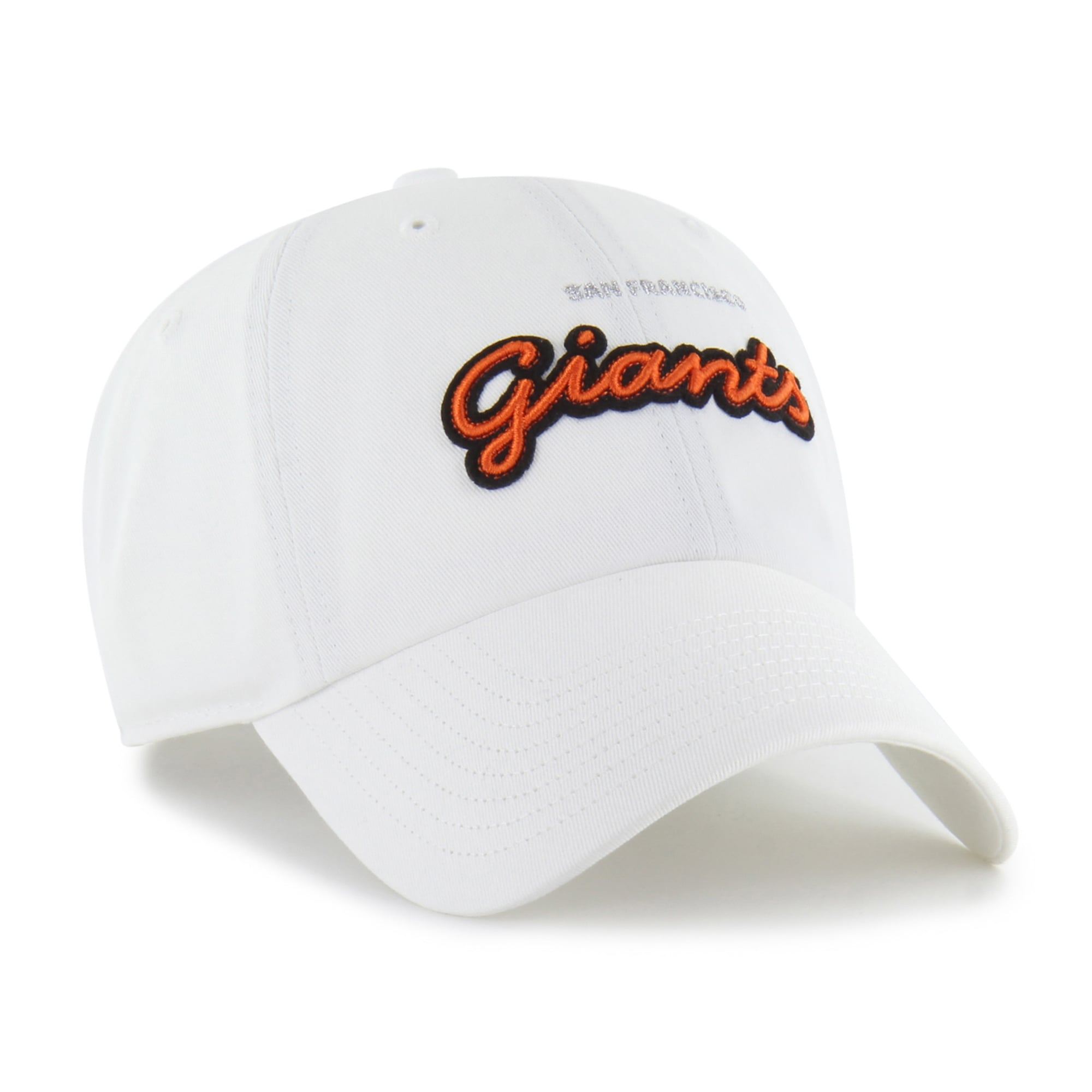 Women's '47 White San Francisco Giants Trendy Script Clean Up Adjustable Hat