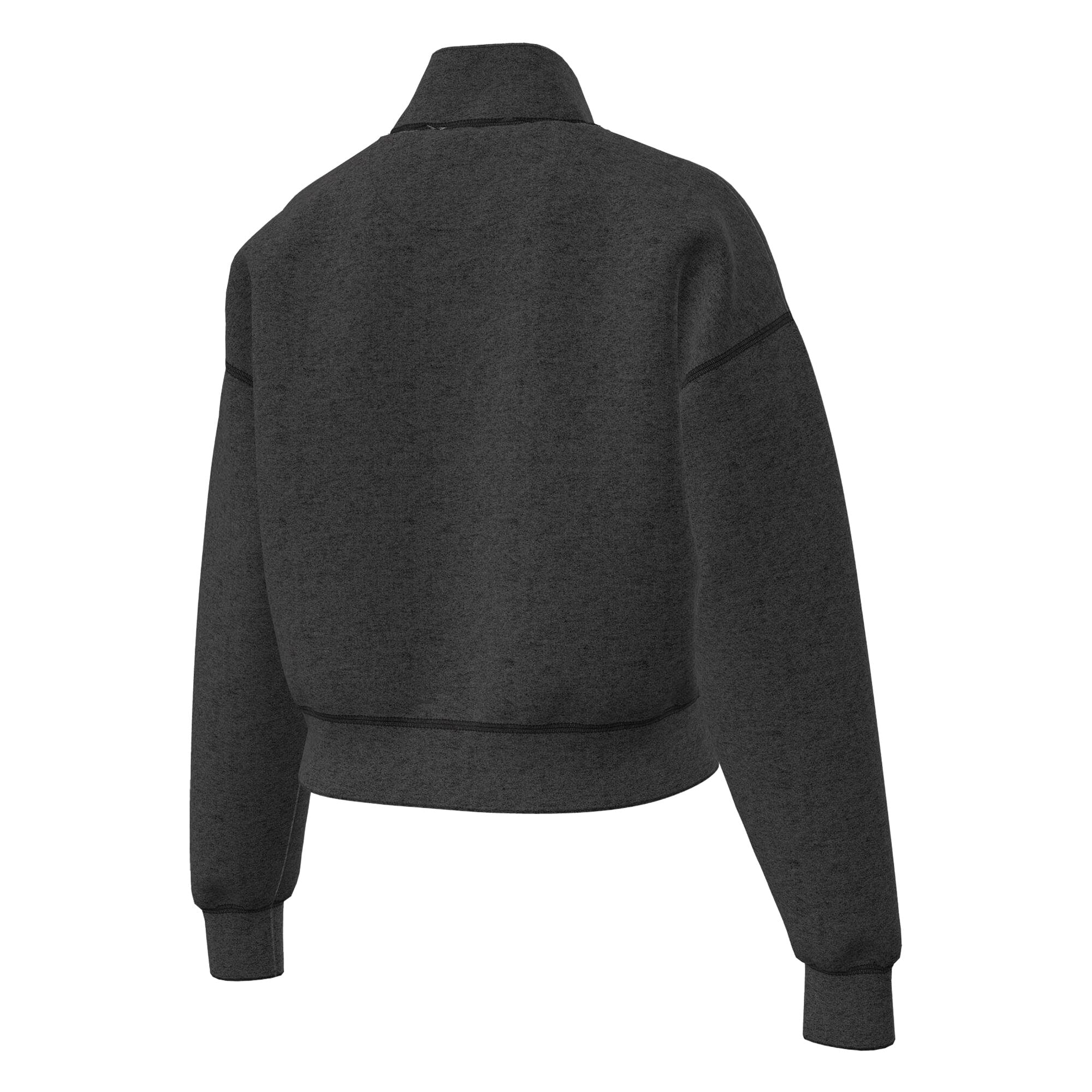 Pull court à col zippé Champion Triumph Tri-Blend en polaire noire pour femme, modèle des Giants de San Francisco